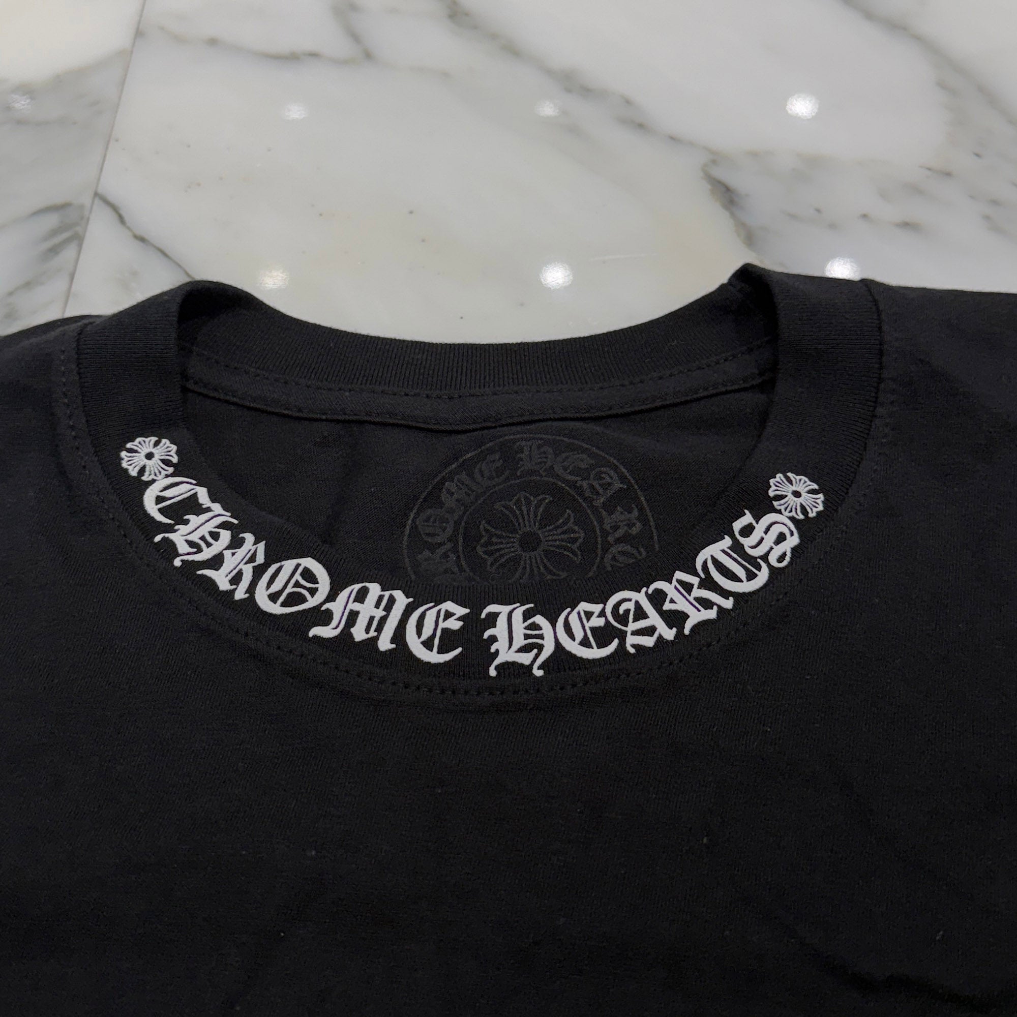 CHROME HEARTS Neck Logo Tee Size L クロムハーツ ネックロゴ Tシャツ サイズL