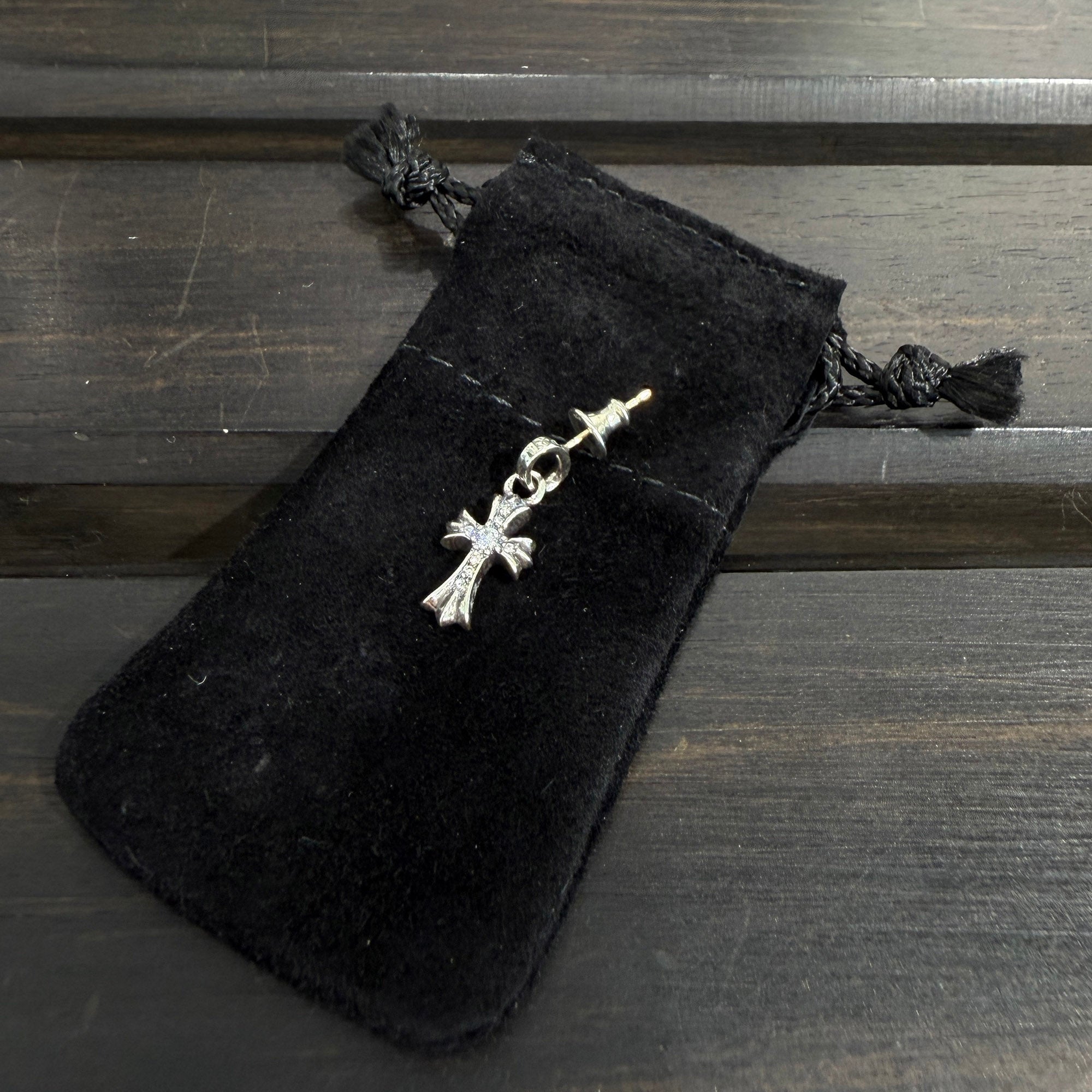CHROME HEARTS Baby Fat Cross Earring Pave Diamond クロムハーツ ベイビーファットクロス ピアス パヴェダイアモンド