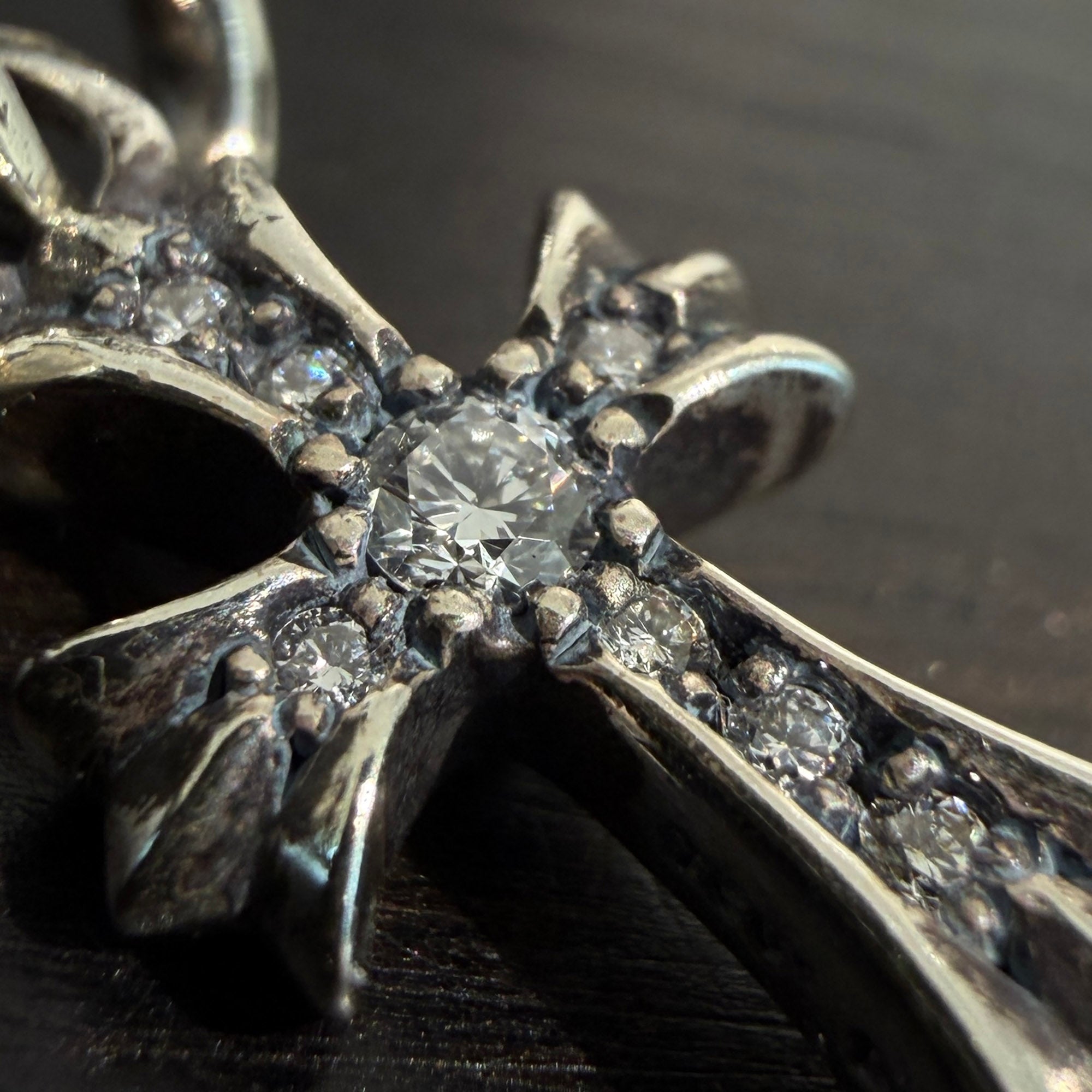CHROME HEARTS Baby Fat Cross Earring Pave Diamond クロムハーツ ベイビーファットクロス ピアス パヴェダイアモンド