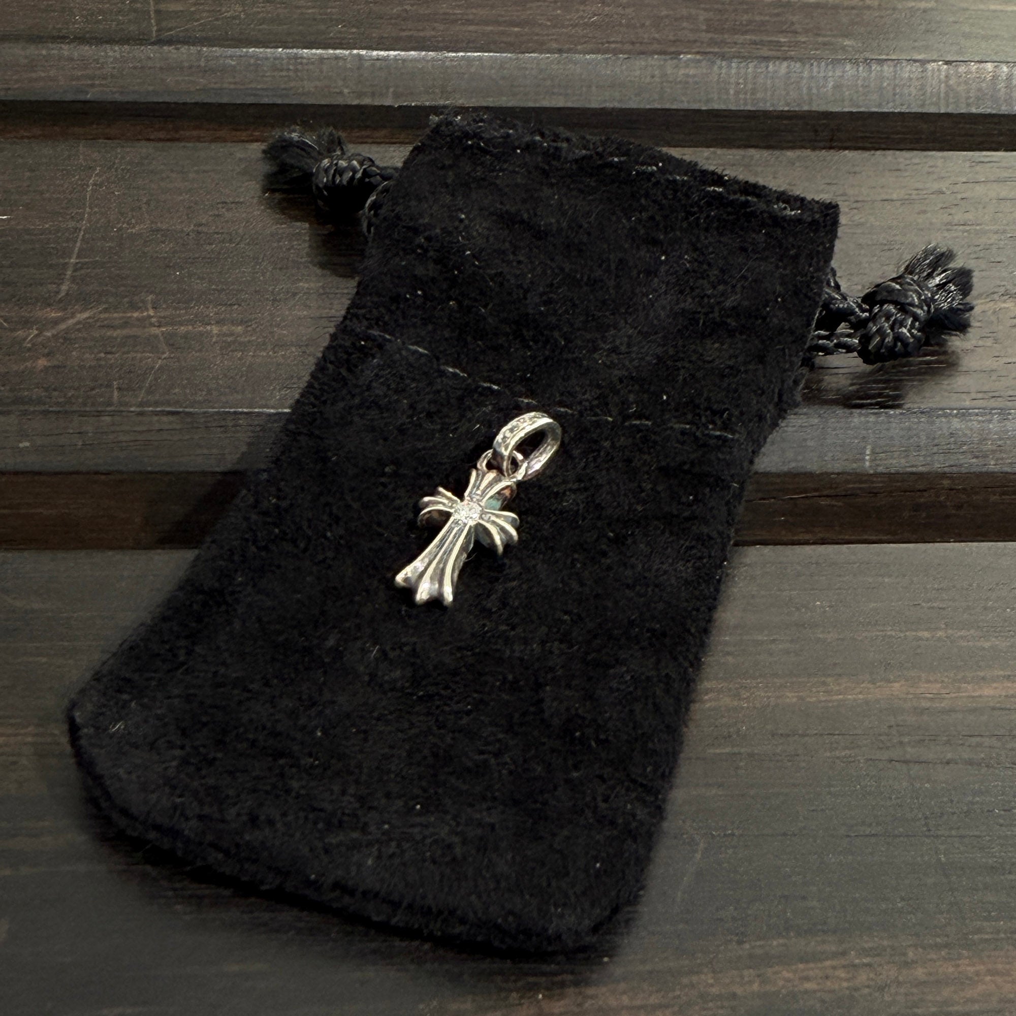 CHROME HEARTS Baby Fat Cross 1 Diamond Pendant Top クロムハーツ ベビーファット クロス 1ダイヤモンド ペンダントトップ