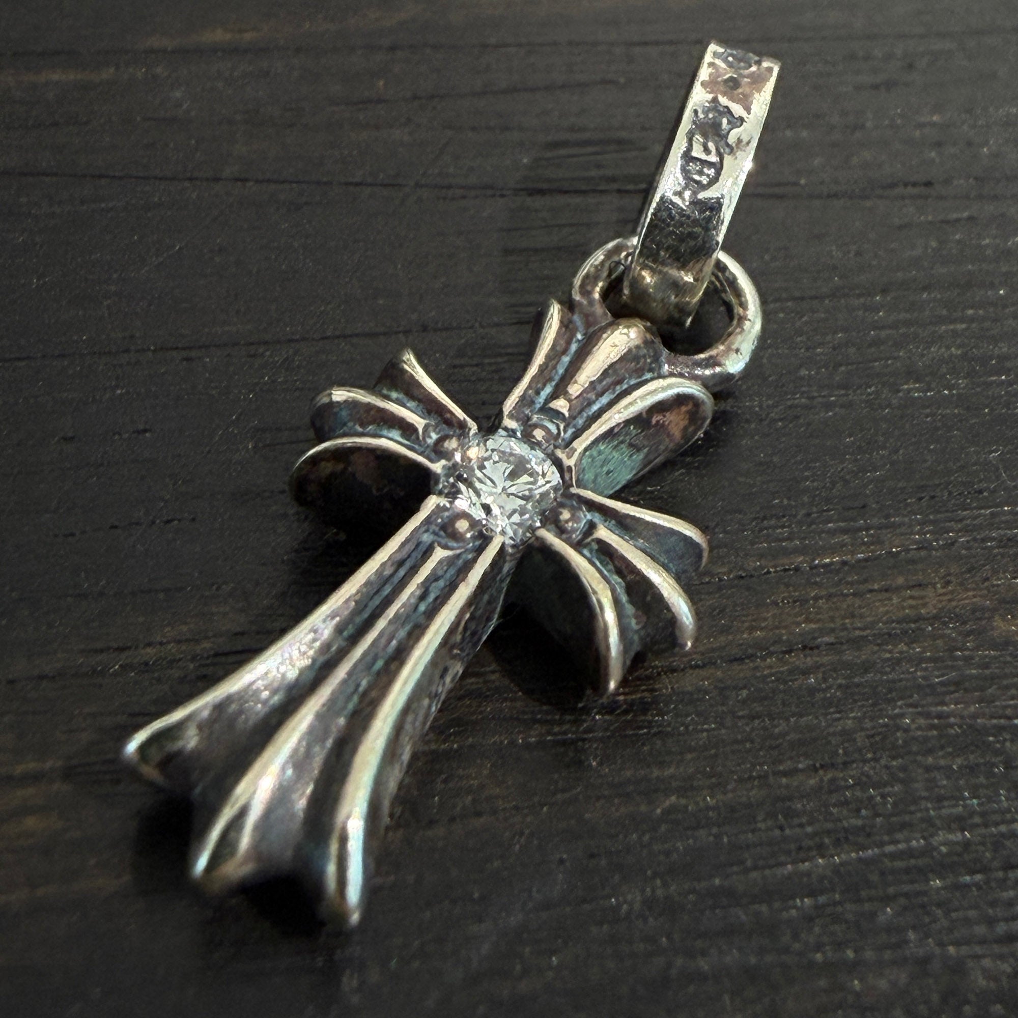 CHROME HEARTS Baby Fat Cross 1 Diamond Pendant Top クロムハーツ ベビーファット クロス 1ダイヤモンド ペンダントトップ