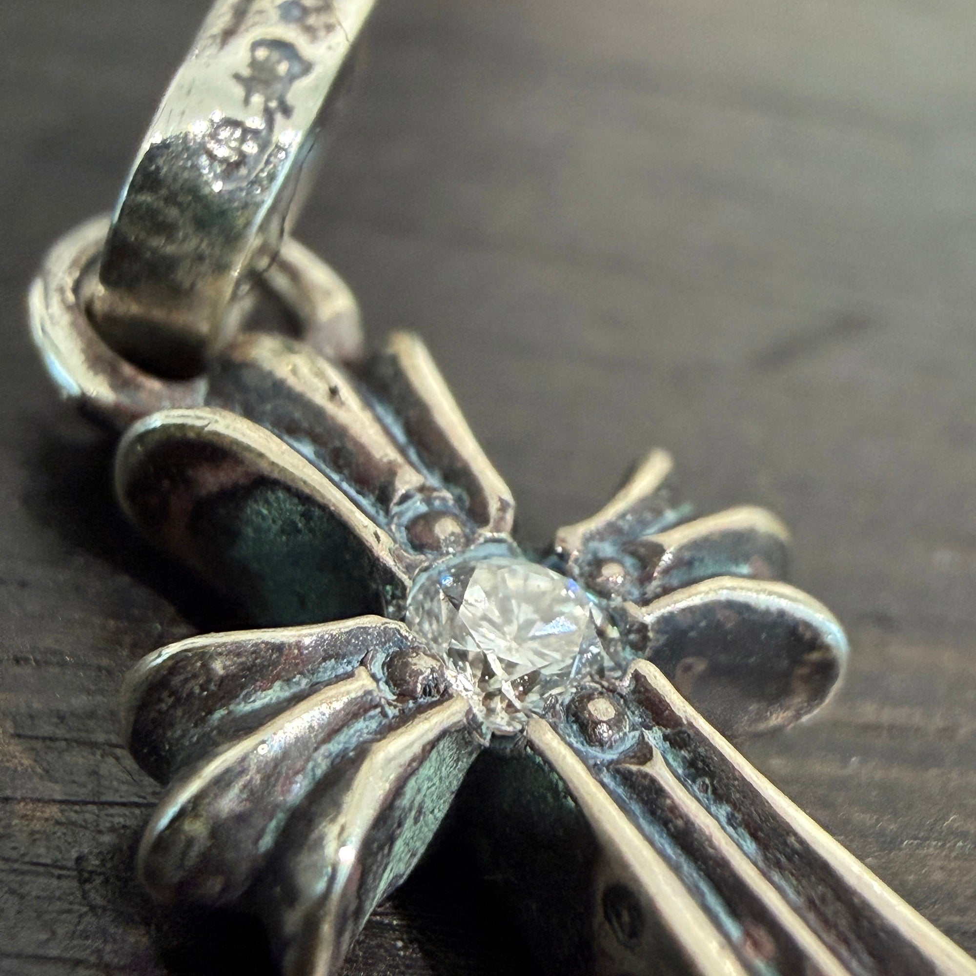 CHROME HEARTS Baby Fat Cross 1 Diamond Pendant Top クロムハーツ ベビーファット クロス 1ダイヤモンド ペンダントトップ
