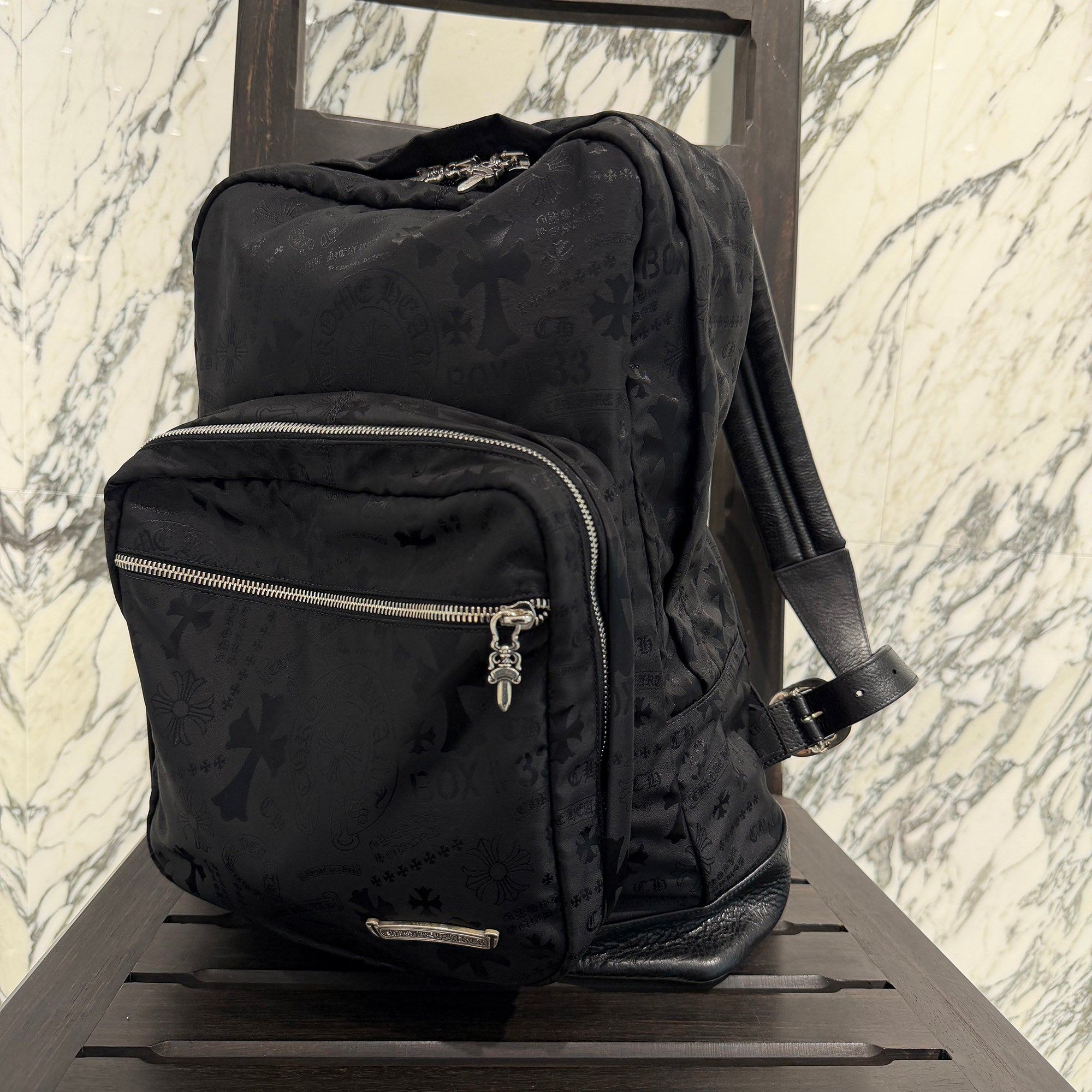 CHROME HEARTS 7th Grade Nylon Multi Logo Stencil Backpack クロムハーツ セブンスグレード ナイロン マルチ ロゴ ステンシル バックパック
