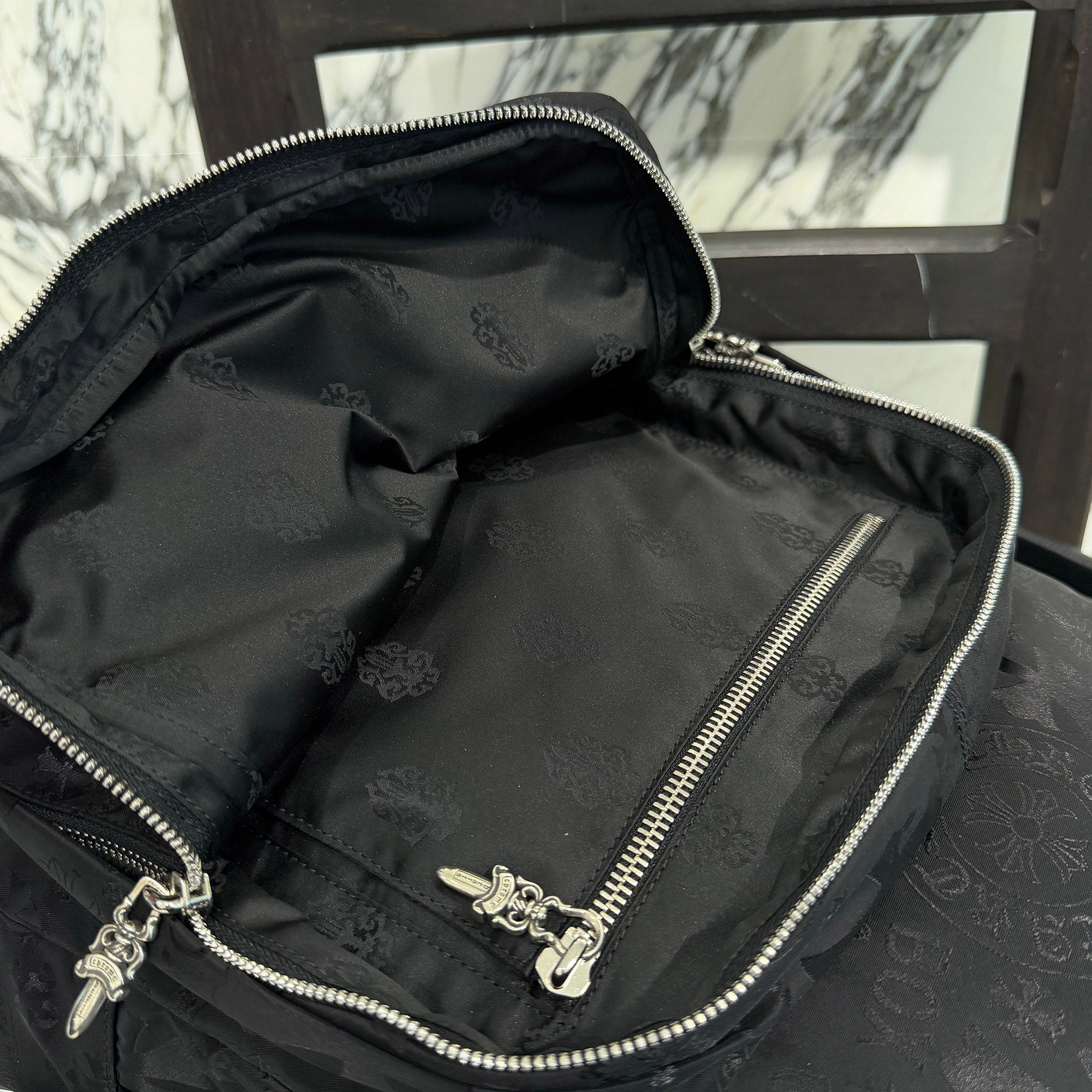 CHROME HEARTS 7th Grade Nylon Multi Logo Stencil Backpack クロムハーツ セブンスグレード ナイロン マルチ ロゴ ステンシル バックパック