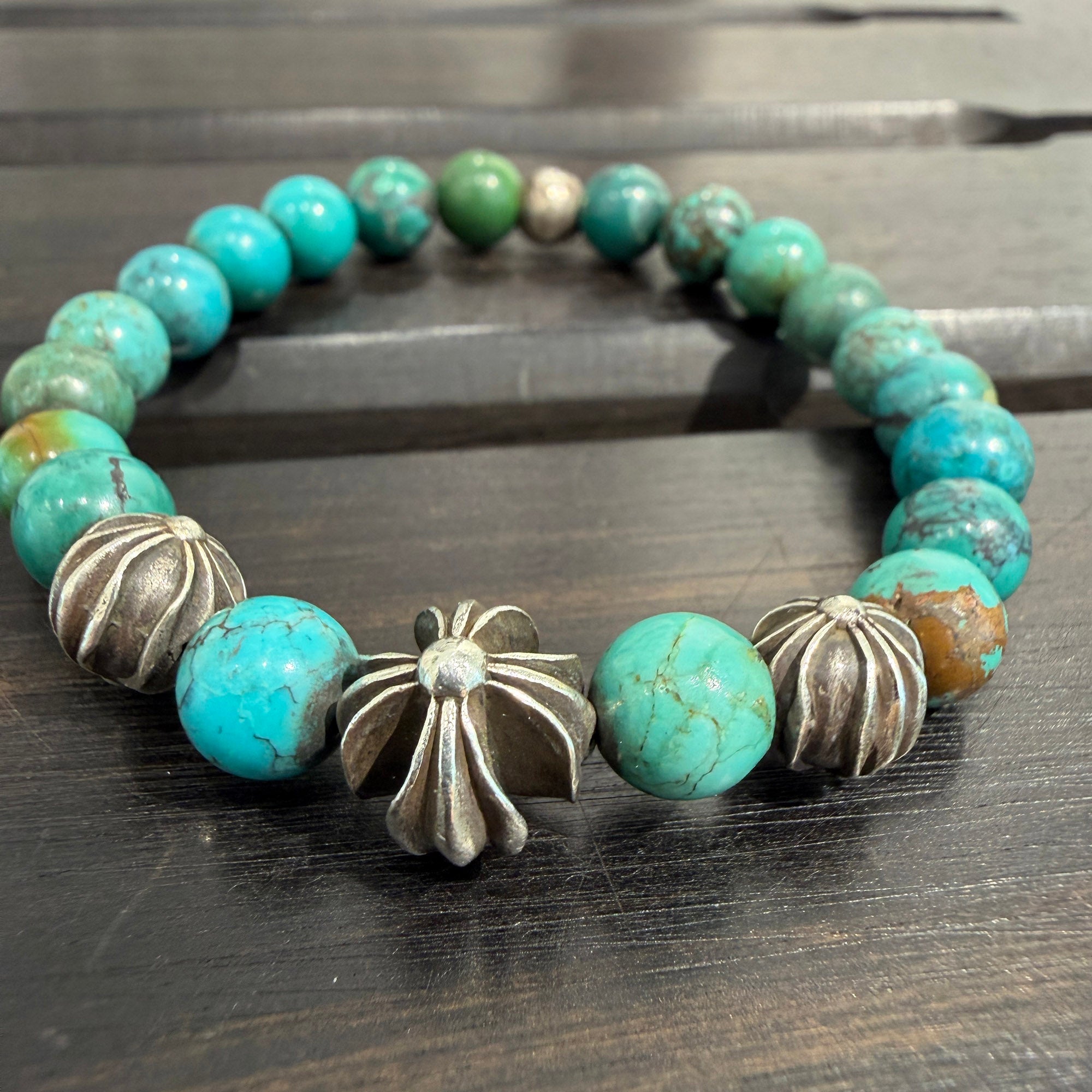 CHROME HEARTS Turquoise Beads Bracelet Size 8mm クロムハーツ ターコイズ ビーズ ブレスレット サイズ8mm