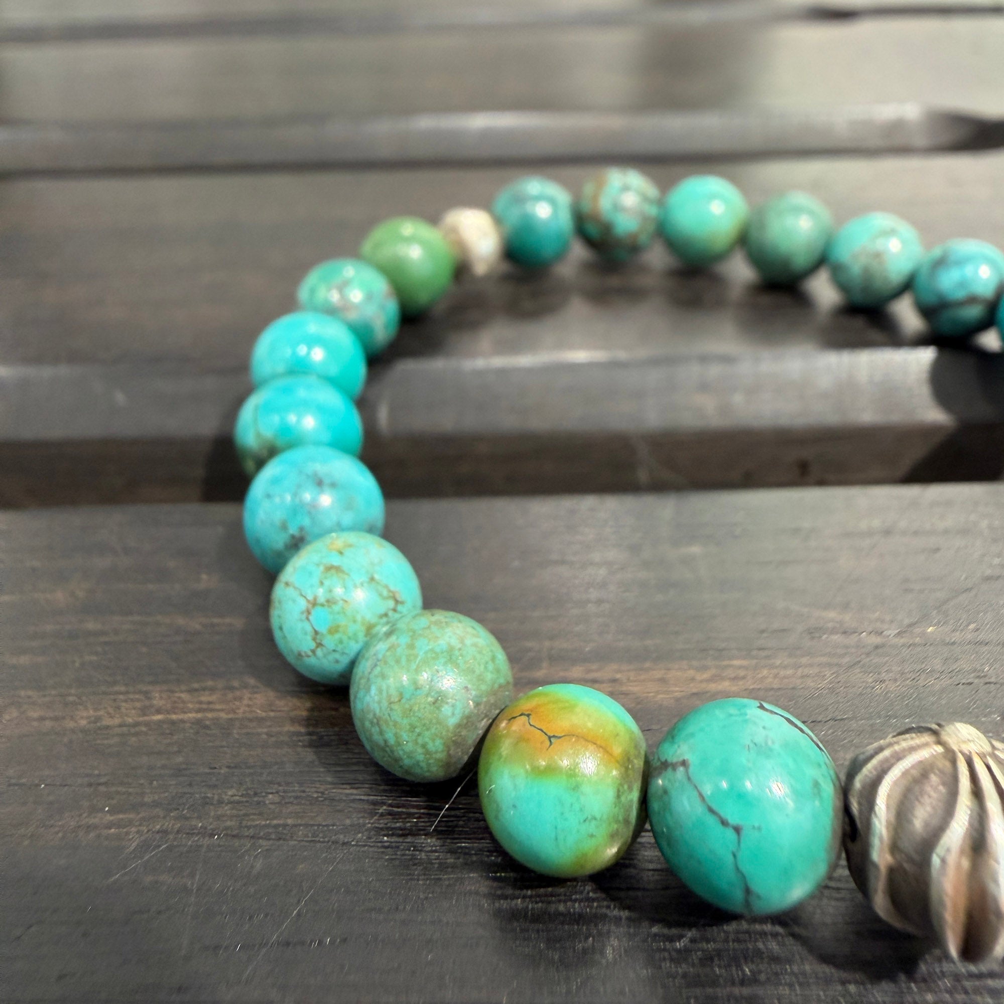 CHROME HEARTS Turquoise Beads Bracelet Size 8mm クロムハーツ
