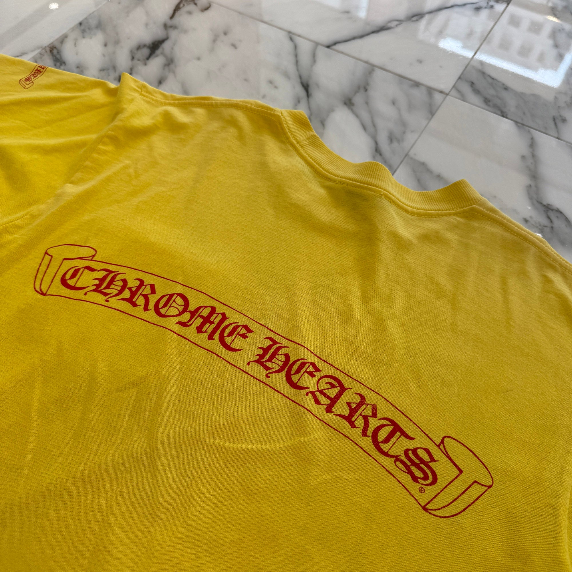 CHROME HEARTS Vertical Logo Back Scroll Tee Size M クロムハーツ ヴァーティカルロゴ バックスクロール Tシャツ サイズM