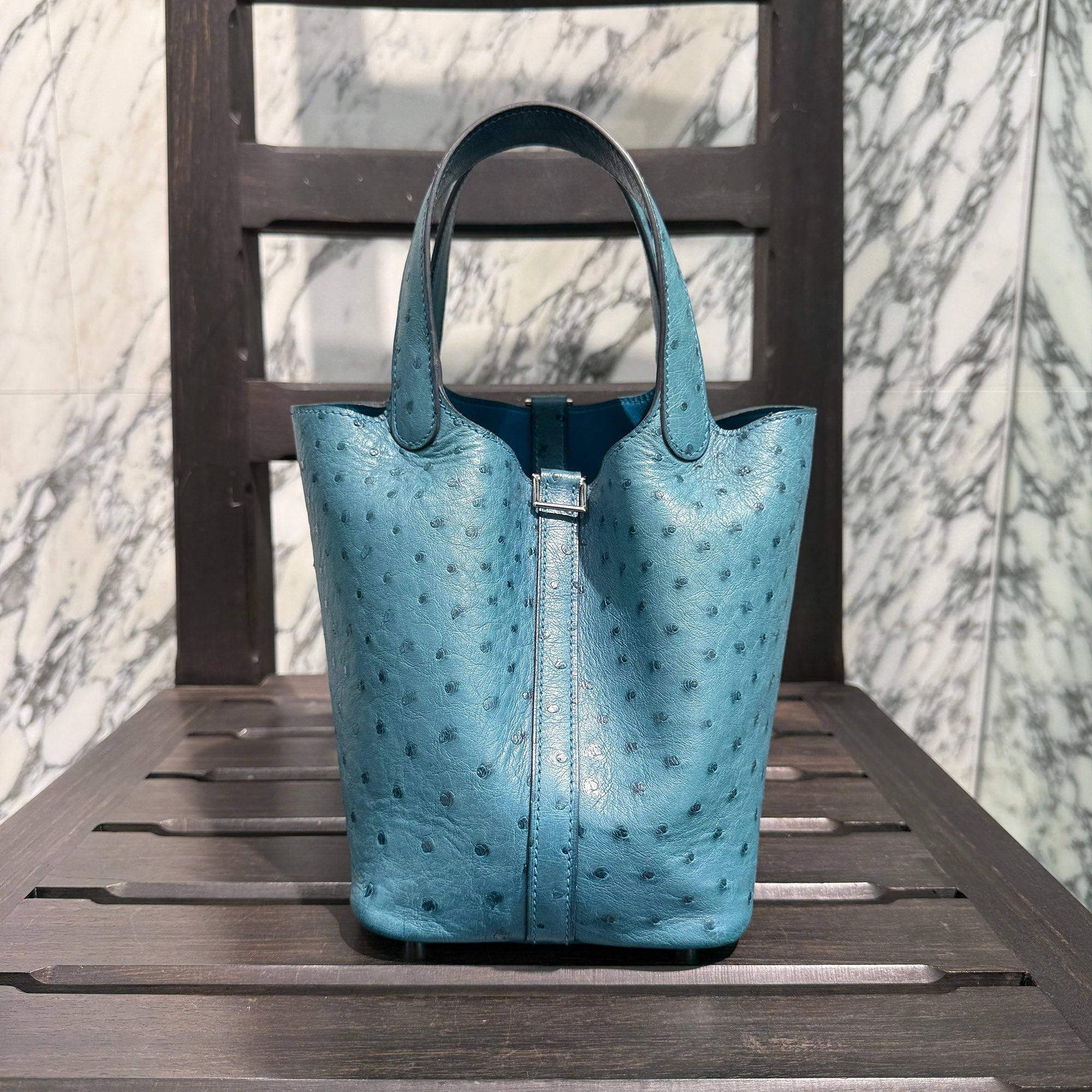 HERMES Picotin Lock PM OSTRICH "Colvert" A刻印 エルメス ピコタンロック PM オーストリッチ "コルヴェール" ハンドバッグ A刻印