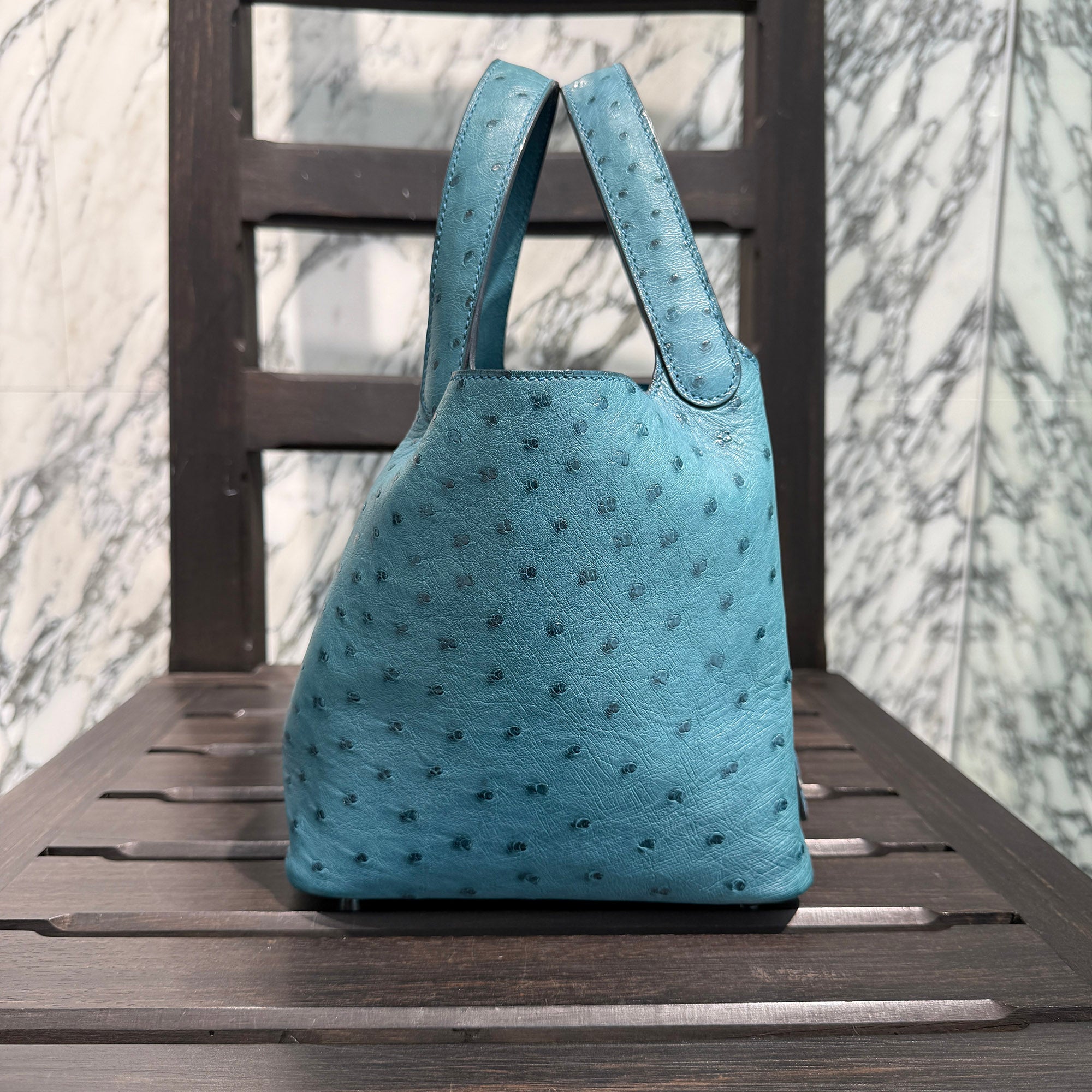 HERMES Picotin Lock PM OSTRICH "Colvert" A刻印 エルメス ピコタンロック PM オーストリッチ "コルヴェール" ハンドバッグ A刻印