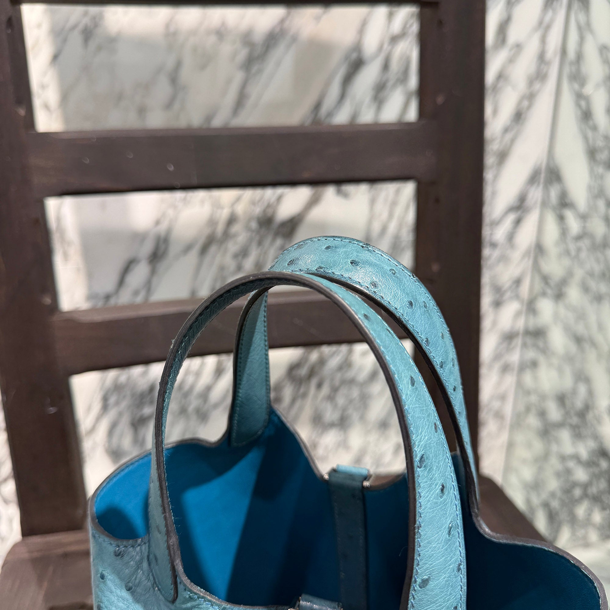 HERMES Picotin Lock PM OSTRICH "Colvert" A刻印 エルメス ピコタンロック PM オーストリッチ "コルヴェール" ハンドバッグ A刻印