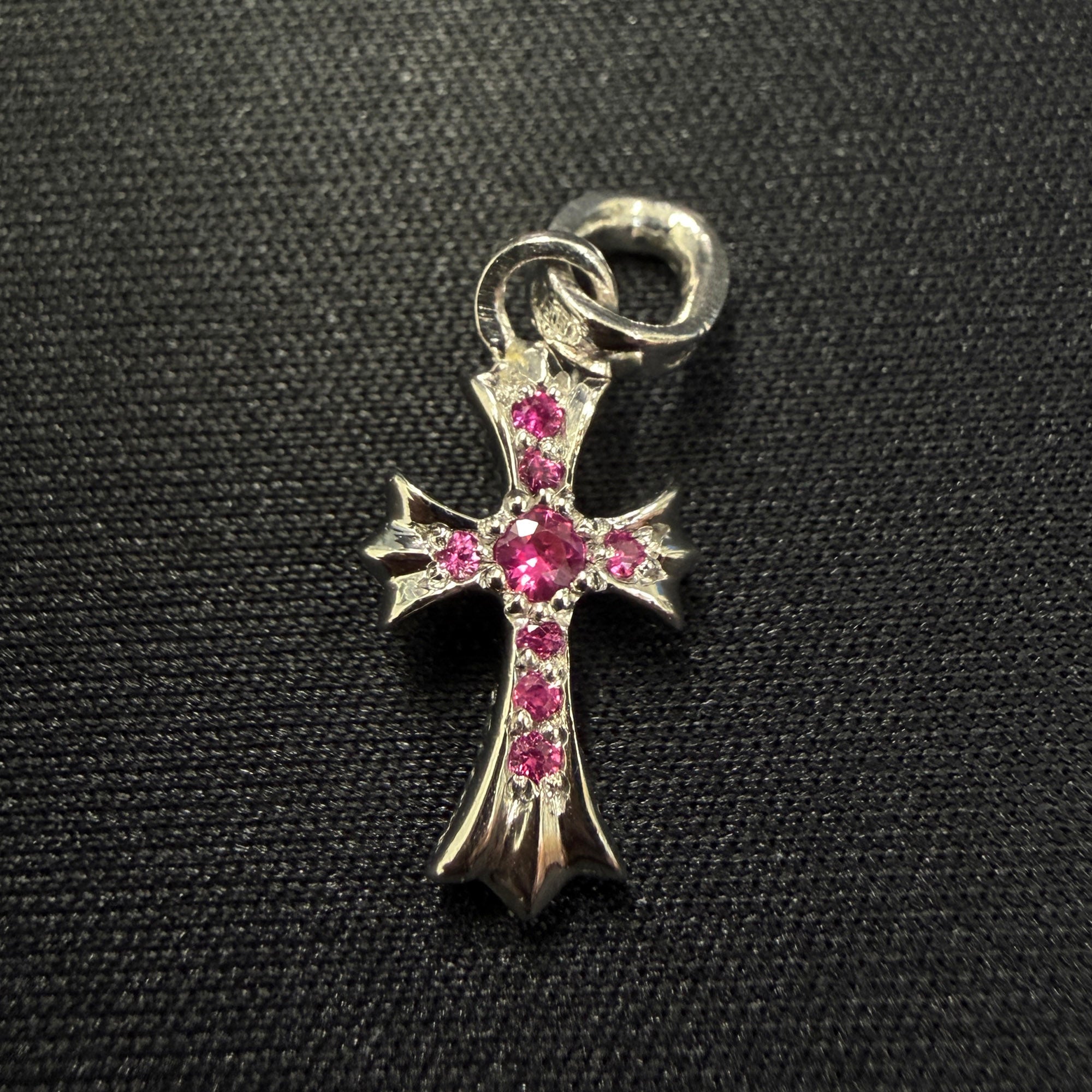CHROME HEARTS 18K WG Baby Fat Charm Pave Pink Sapphire クロムハーツ 18K ホワイトゴールド ベビーファット チャーム パヴェピンクサファイア