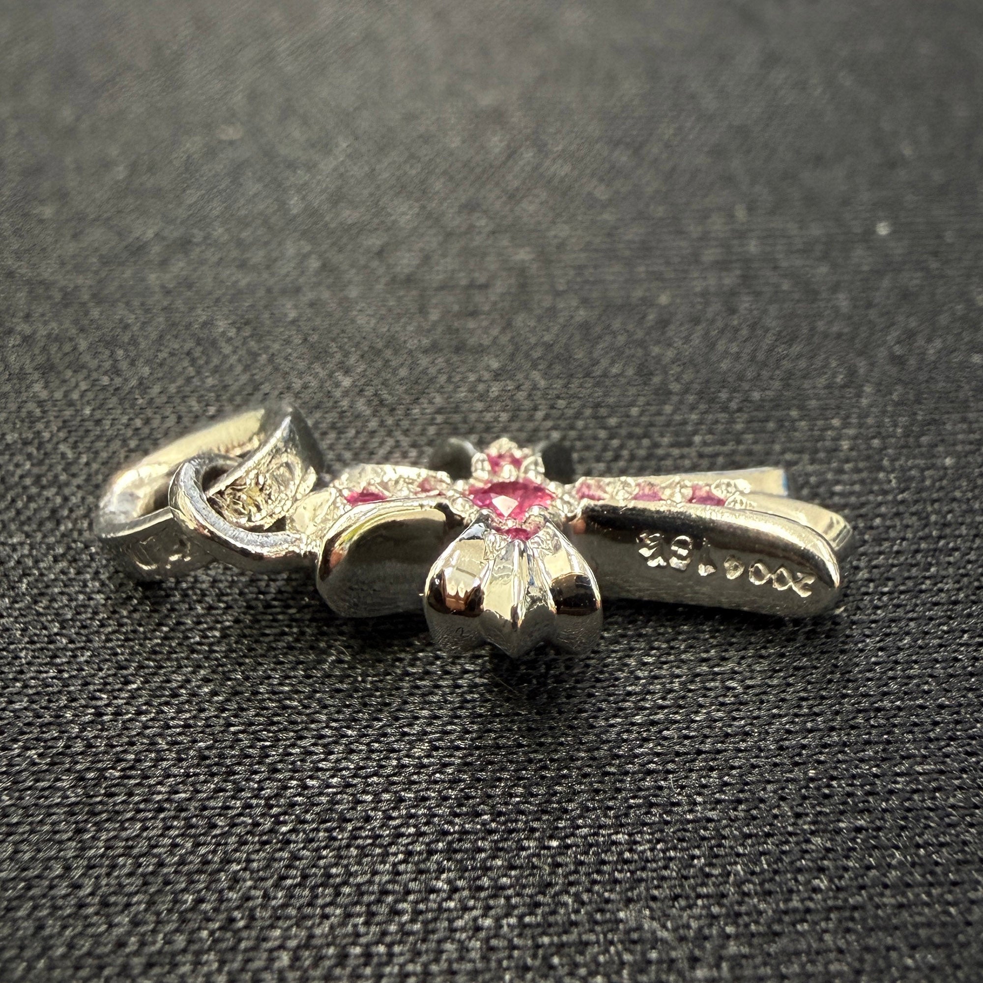 CHROME HEARTS 18K WG Baby Fat Charm Pave Pink Sapphire クロムハーツ 18K ホワイトゴールド ベビーファット チャーム パヴェピンクサファイア