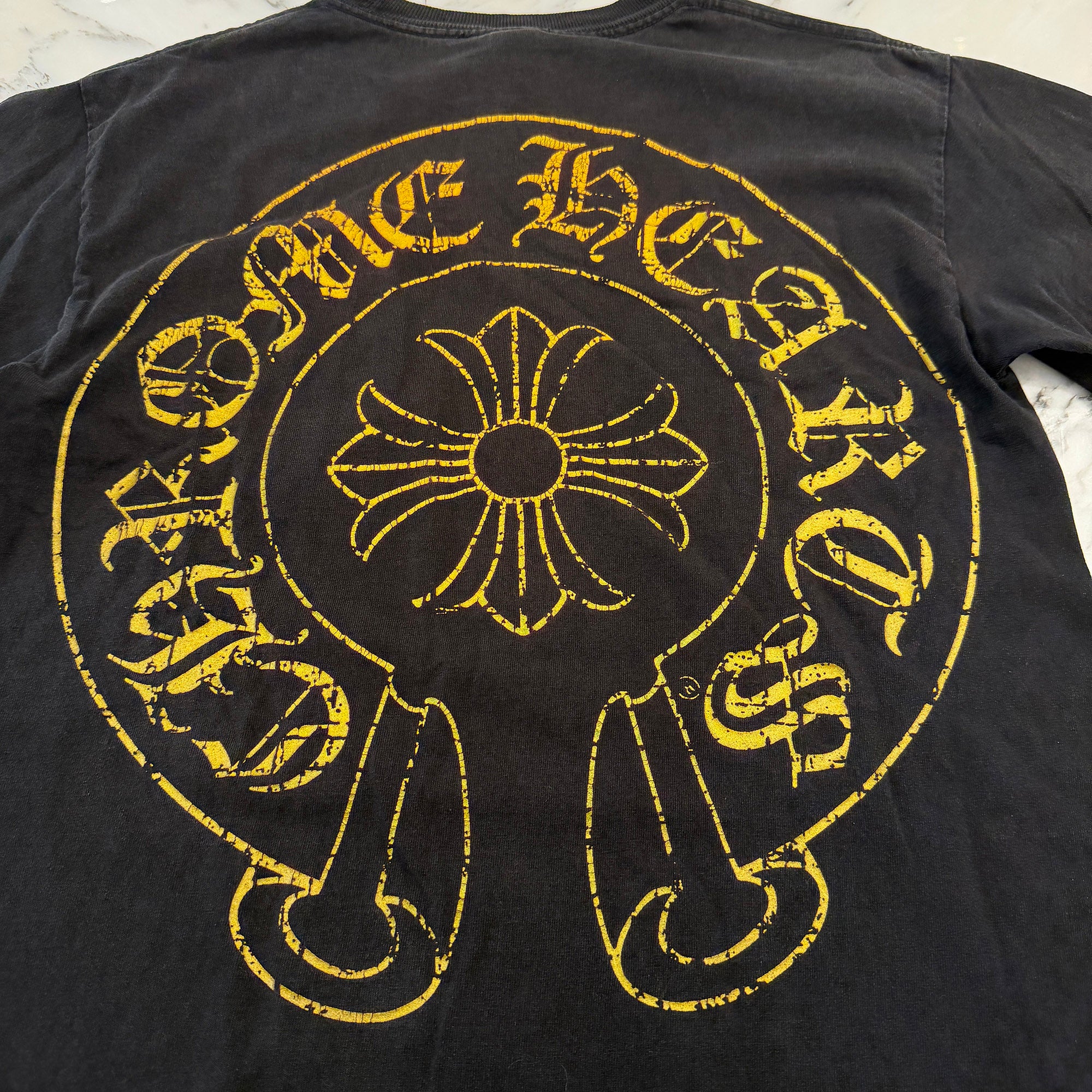 CHROME HEARTS CH Plus Scroll Gold Horseshoe Tee Size M クロムハーツ CHプラス スクロール ゴールド ホースシュー Tシャツ サイズM