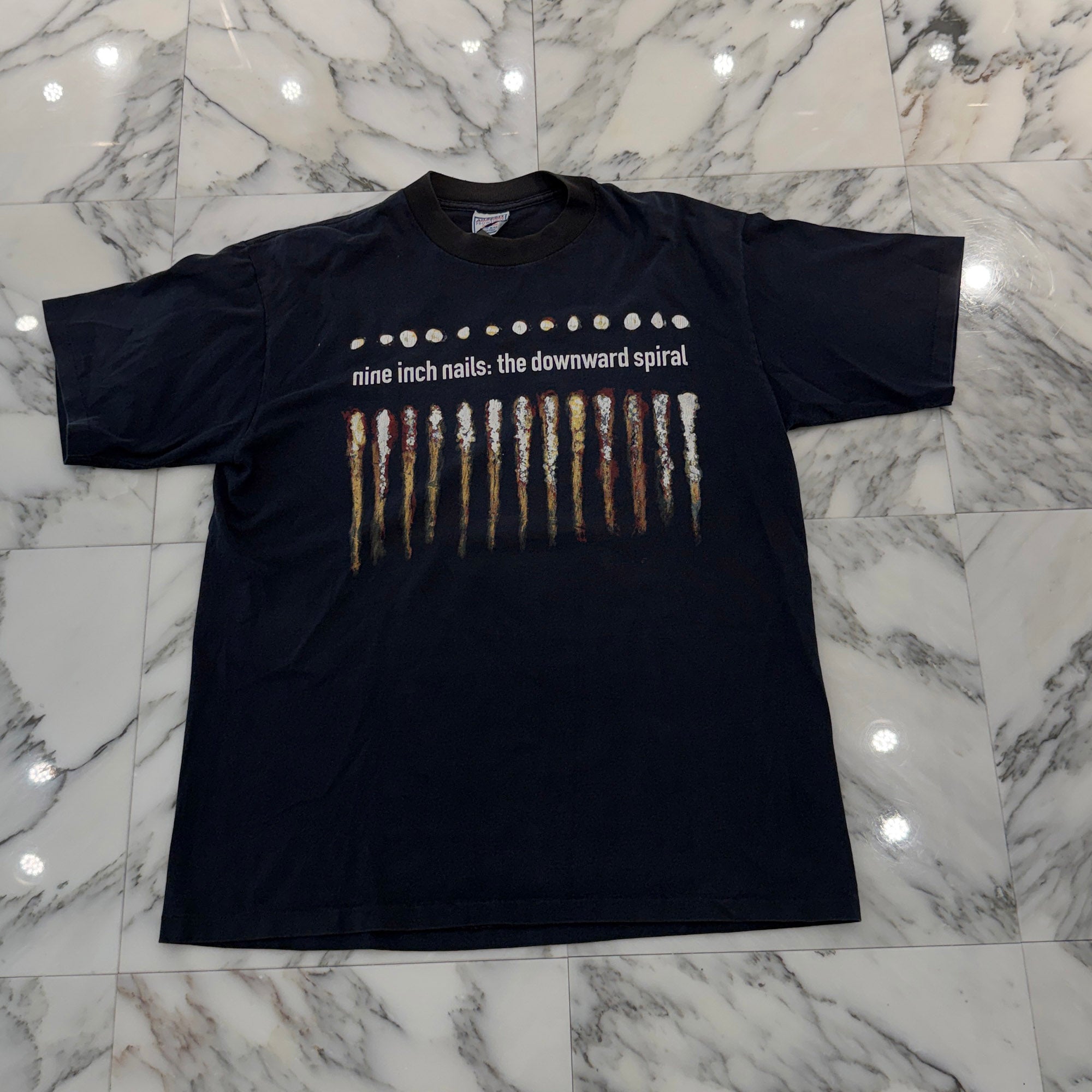 Vintage 90's NINE INCH NAILS "The Downward Spiral" 1994 All Sport S/S Tee Size XL ヴィンテージ 90's ナインインチネイルズ "ザ ダウンワードスパイラル" 1994 オールスポーツ社製 Tシャツ サイズXL