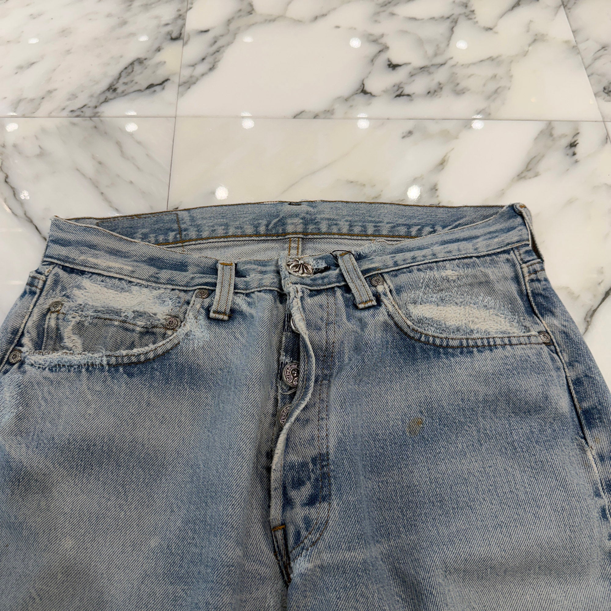 CHROME HEARTS × Levi's VNTG Cross Ball Button Denim Pants Size 31 クロムハーツ × リーバイス ヴィンテージ クロスボールボタン デニムパンツ サイズ31