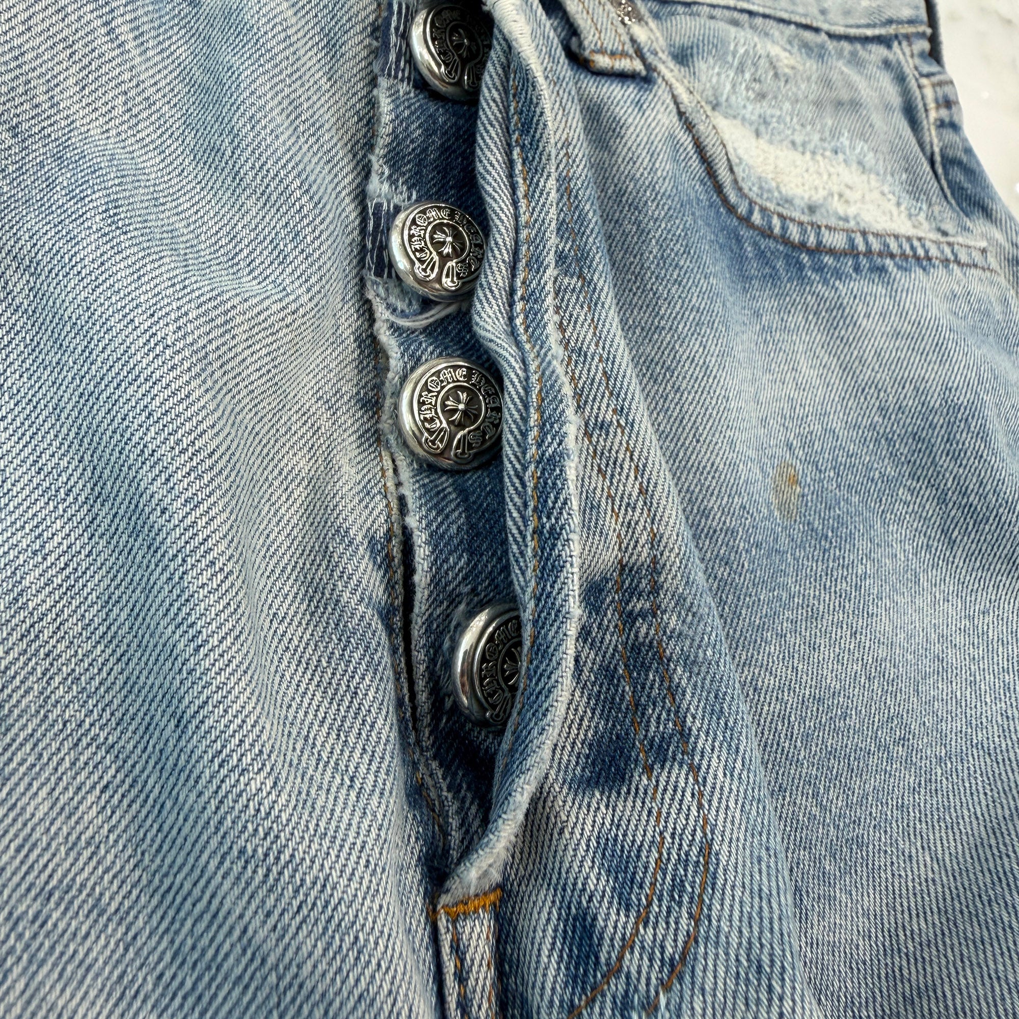 CHROME HEARTS × Levi's VNTG Cross Ball Button Denim Pants Size 31 クロムハーツ × リーバイス ヴィンテージ クロスボールボタン デニムパンツ サイズ31