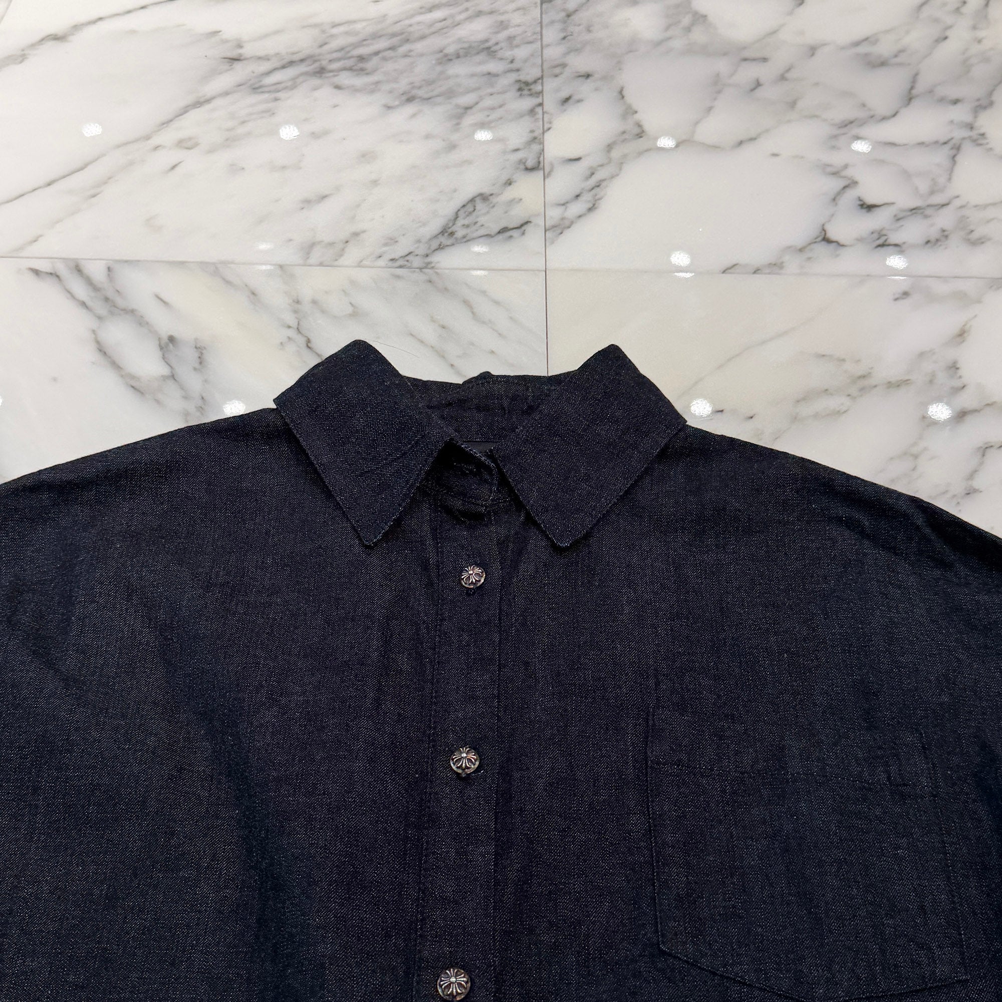 CHROME HEARTS Y NOT Mahal Kita Denim Shirt Size M クロムハーツ ワイノット マハルキタ デニムシャツ サイズM