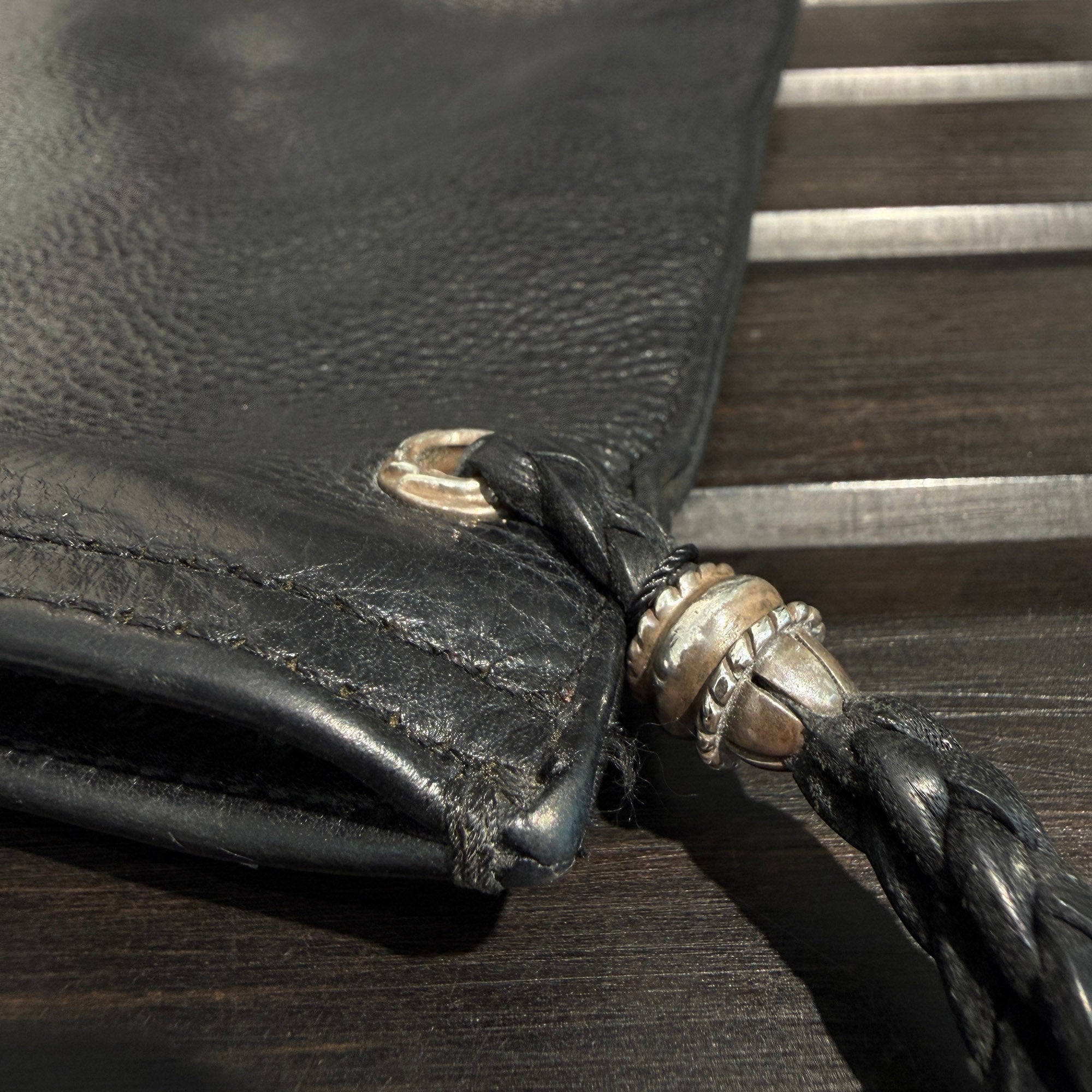 CHROME HEARTS Flat Pouch Leather Clutch Bag クロムハーツ フラットポーチ レザー クラッチバッグ