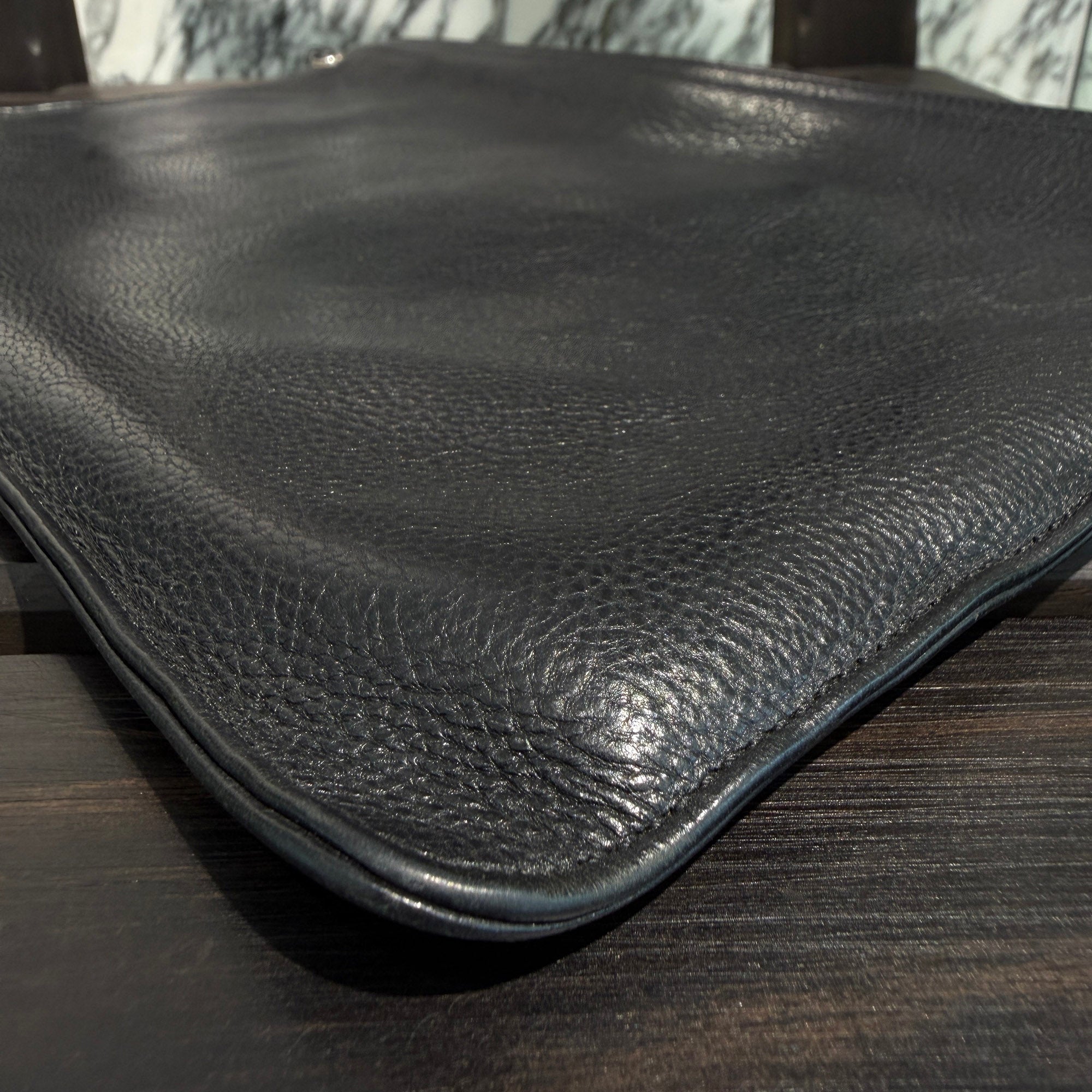 CHROME HEARTS Flat Pouch Leather Clutch Bag クロムハーツ フラットポーチ レザー クラッチバッグ