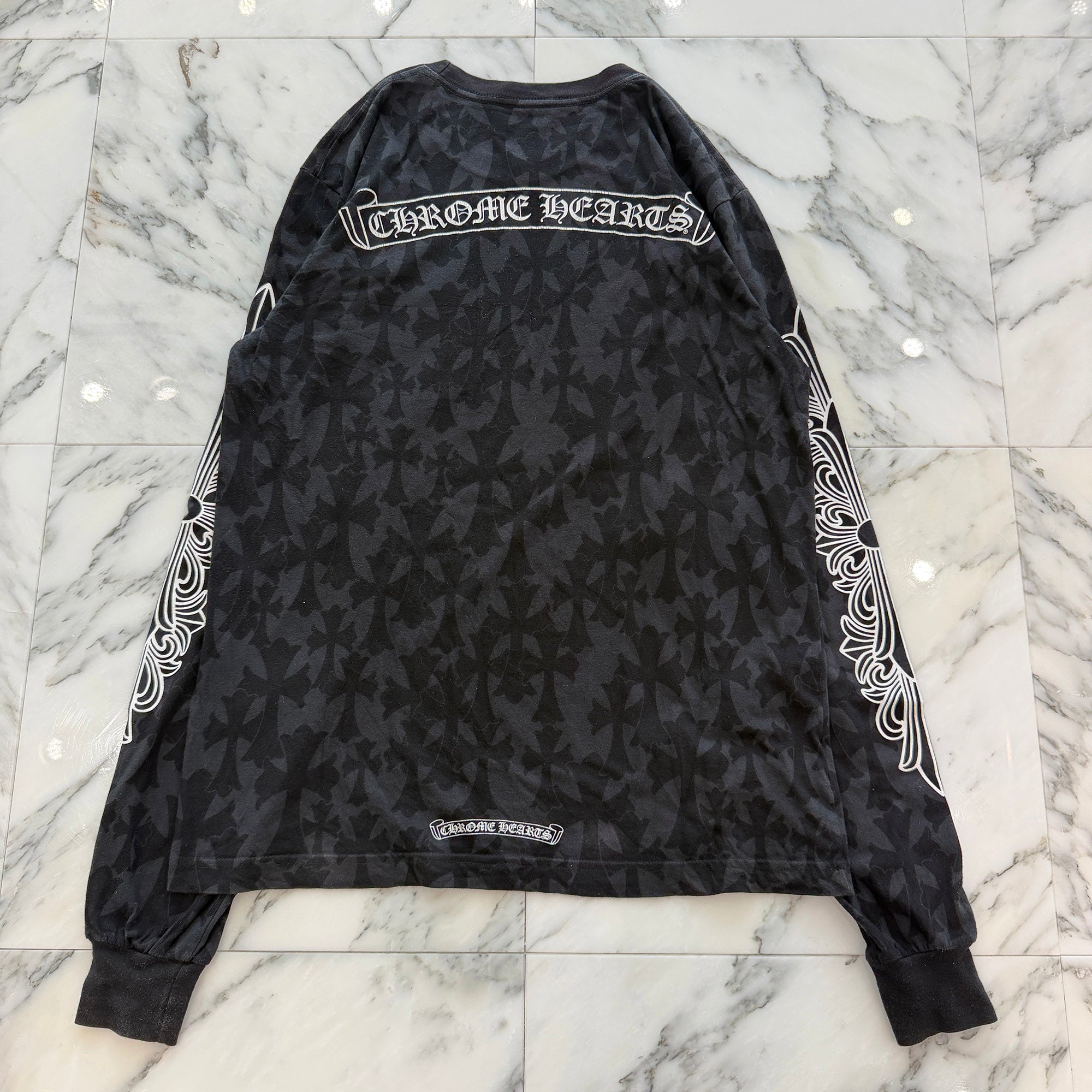 CHROME HEARTS 2024SS Graveyard Cemetery Cross Long Sleeve Tee Size M クロムハーツ グレイブヤード セメタリークロス ロングスリーブTシャツ サイズM