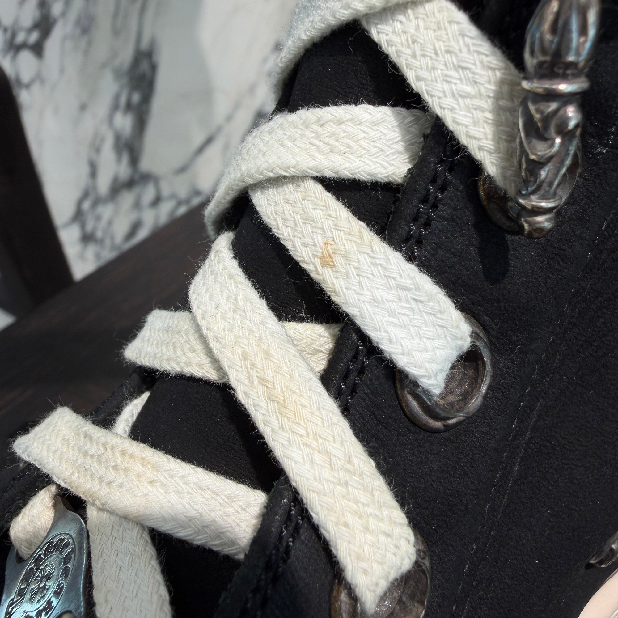 CHROME HEARTS × Rick Owens Ramones Grain Leather Custom Sneakers Size 41 (約26.0cm〜26.5cm) クロムハーツ × リックオーエンス ラモーンズ グレインレザー カスタムスニーカー サイズ41(約26.0cm〜26.5cm)