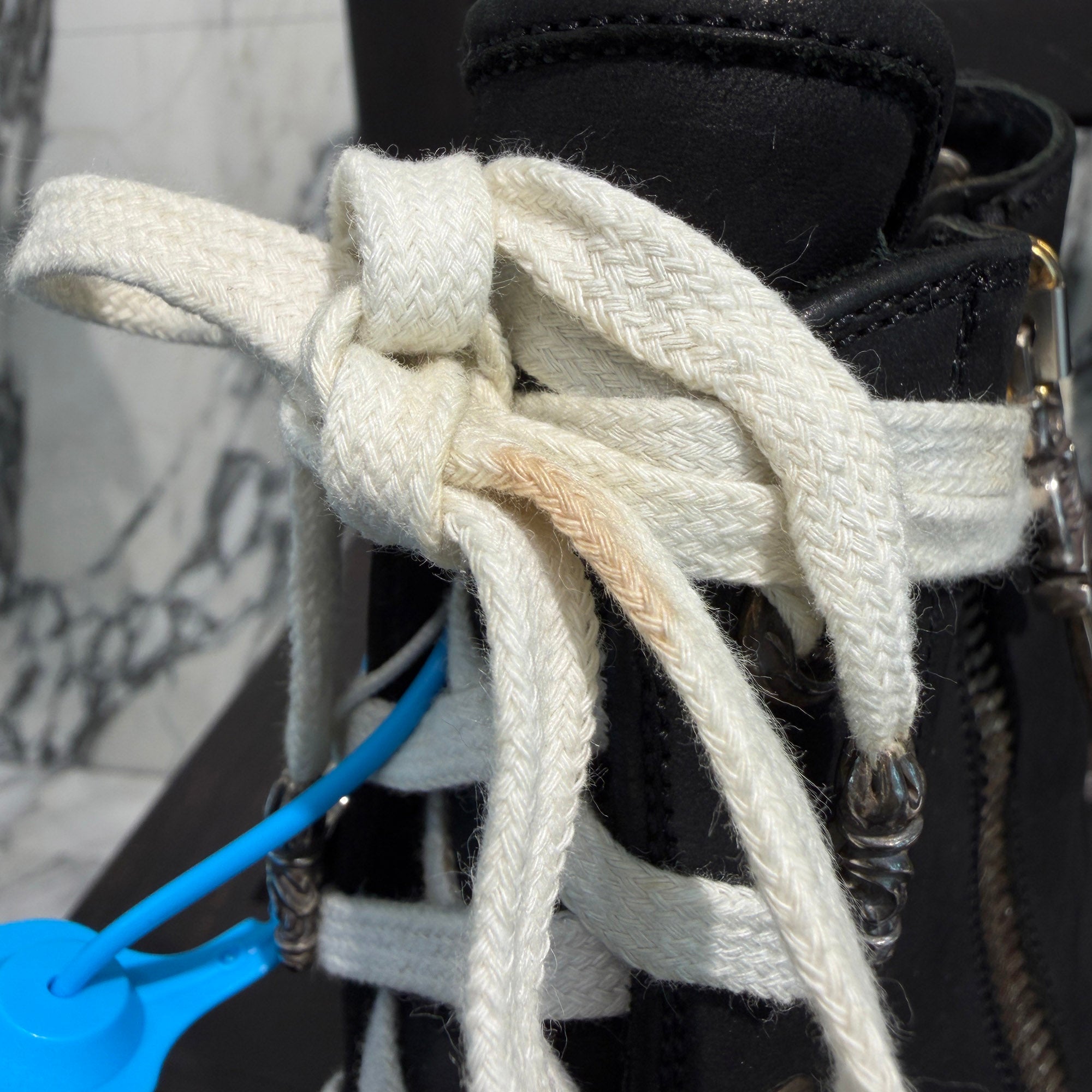 CHROME HEARTS × Rick Owens Ramones Grain Leather Custom Sneakers Size 41 (約26.0cm〜26.5cm) クロムハーツ × リックオーエンス ラモーンズ グレインレザー カスタムスニーカー サイズ41(約26.0cm〜26.5cm)