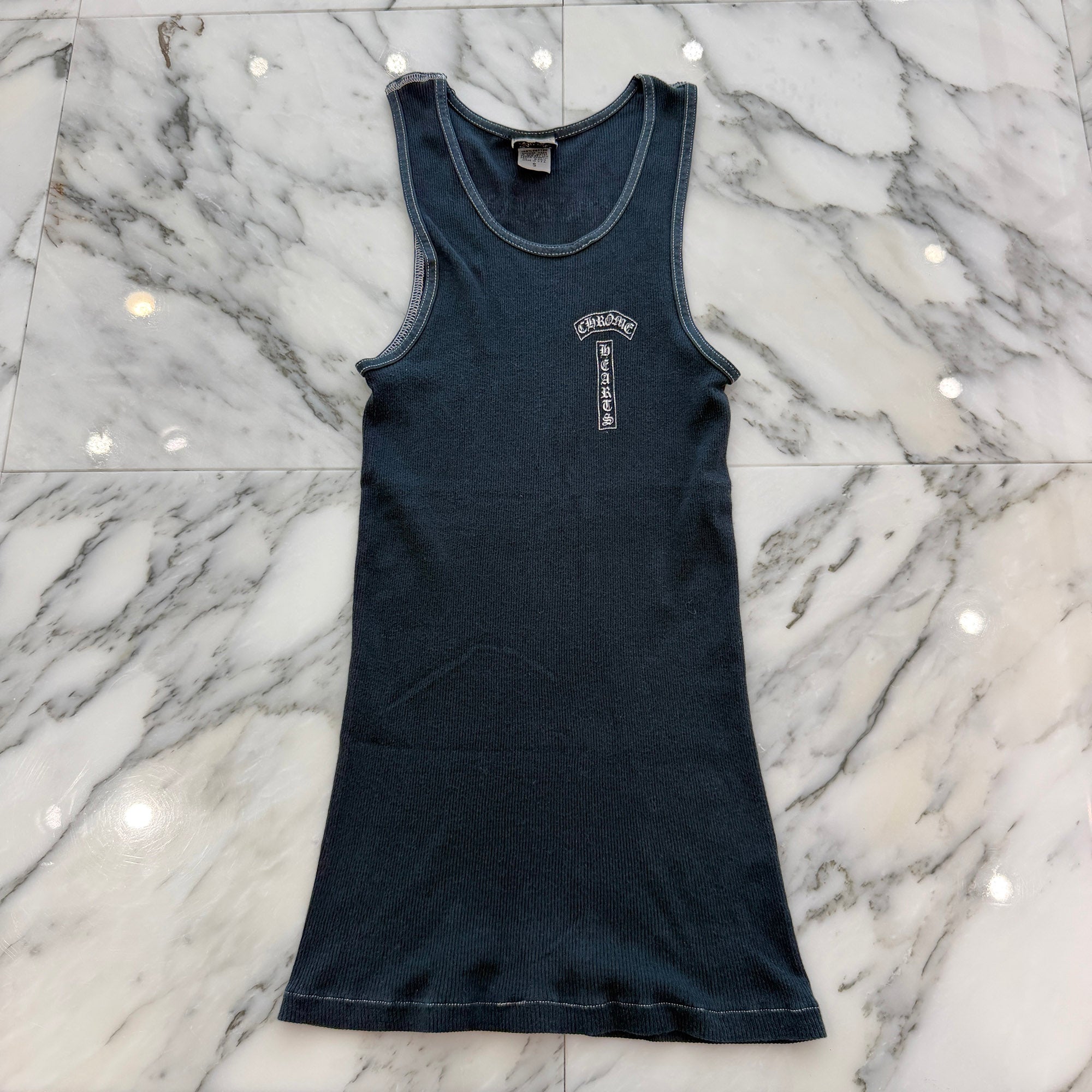 CHROME HEARTS Vertical Logo Fuck You Back Cross Print Tank Top Size S クロムハーツ ヴァーティカルロゴ ファックユー バッククロスプリント タンクトップ サイズS