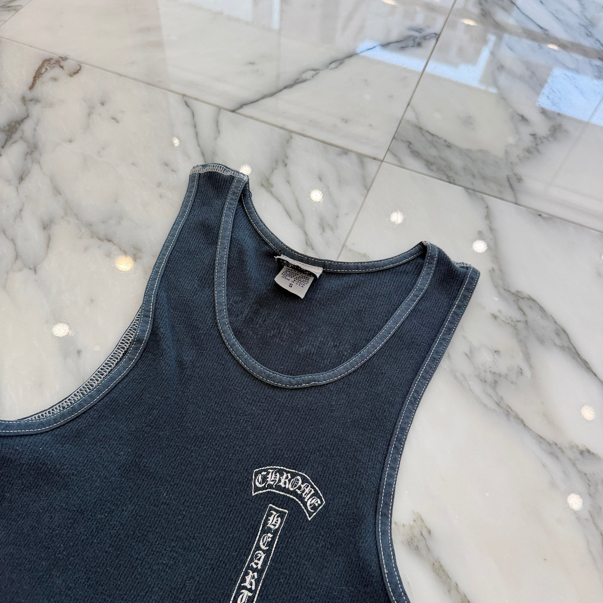 CHROME HEARTS Vertical Logo Fuck You Back Cross Print Tank Top Size S クロムハーツ ヴァーティカルロゴ ファックユー バッククロスプリント タンクトップ サイズS