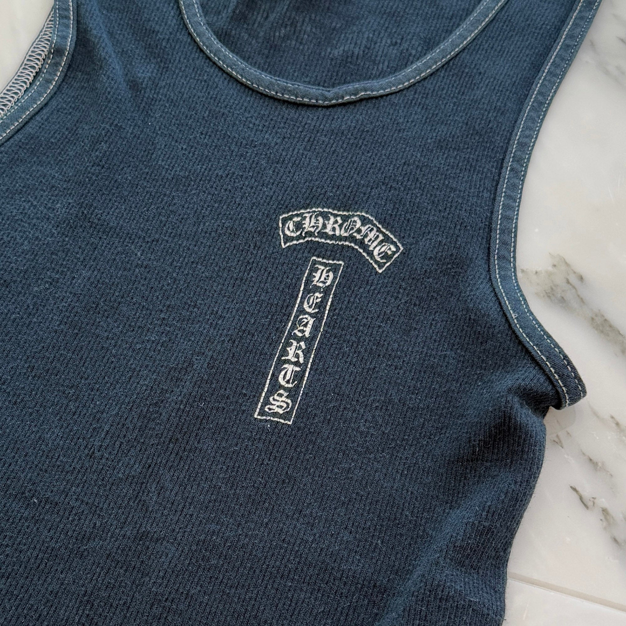 CHROME HEARTS Vertical Logo Fuck You Back Cross Print Tank Top Size S クロムハーツ ヴァーティカルロゴ ファックユー バッククロスプリント タンクトップ サイズS