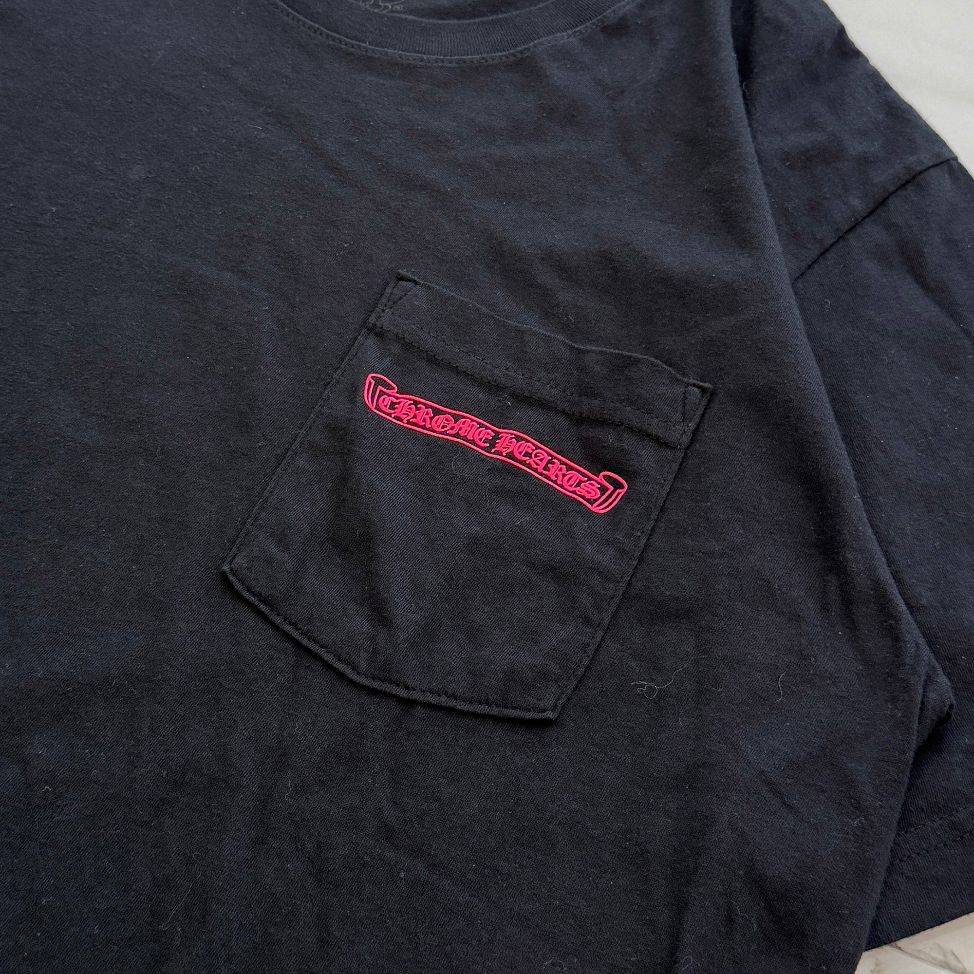 CHROME HEARTS Pink Made in Hollywood Vertical Logo Tee Size L クロムハーツ ピンク メイドインハリウッド ヴァーティカルロゴ Tシャツ サイズL