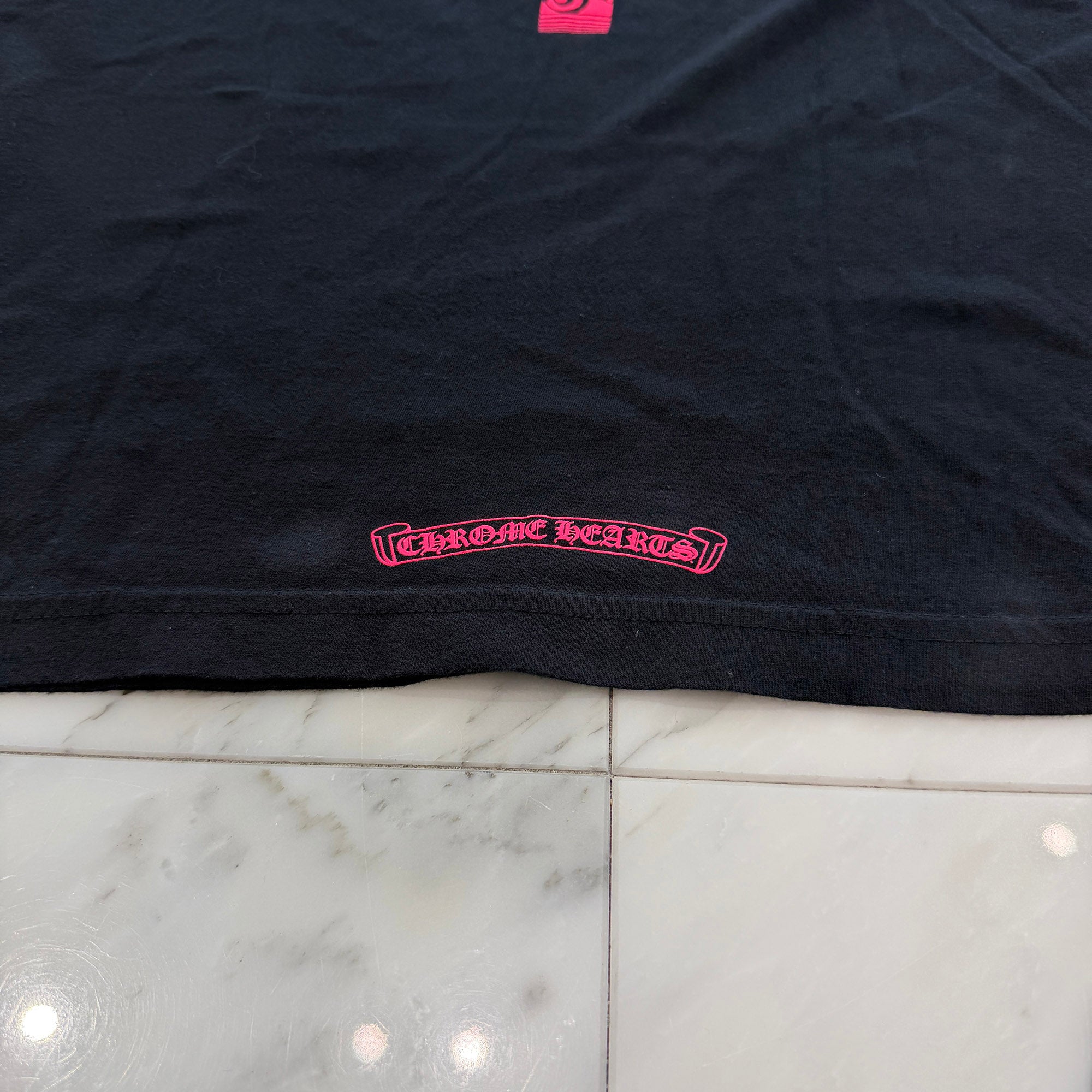 CHROME HEARTS Pink Made in Hollywood Vertical Logo Tee Size L クロムハーツ ピンク メイドインハリウッド ヴァーティカルロゴ Tシャツ サイズL