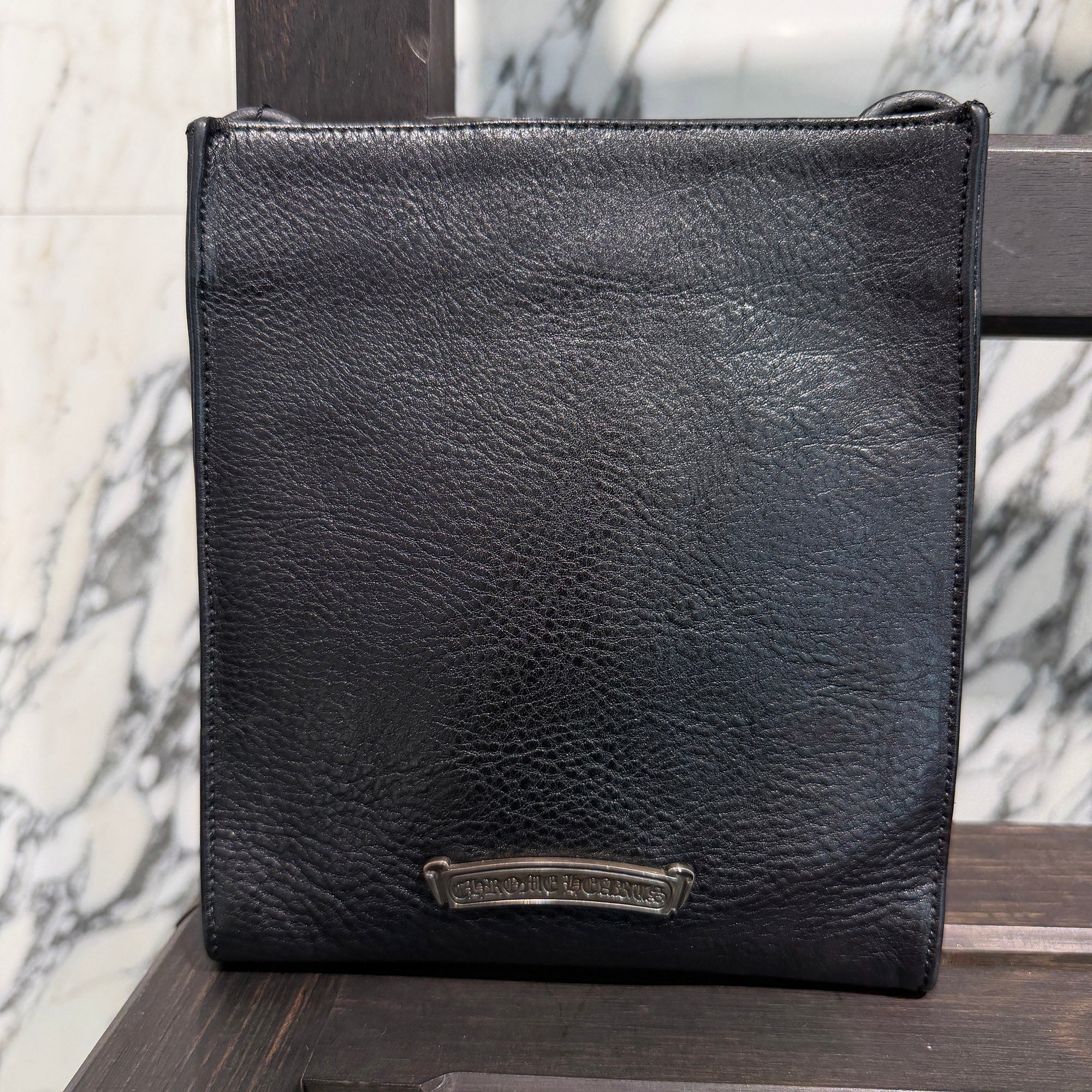 CHROME HEARTS Square Pocket 3 Cemetery Cross Leather Patch Shoulder Bag クロムハーツ スクエアポケット 3セメタリークロス レザーパッチ ショルダーバッグ