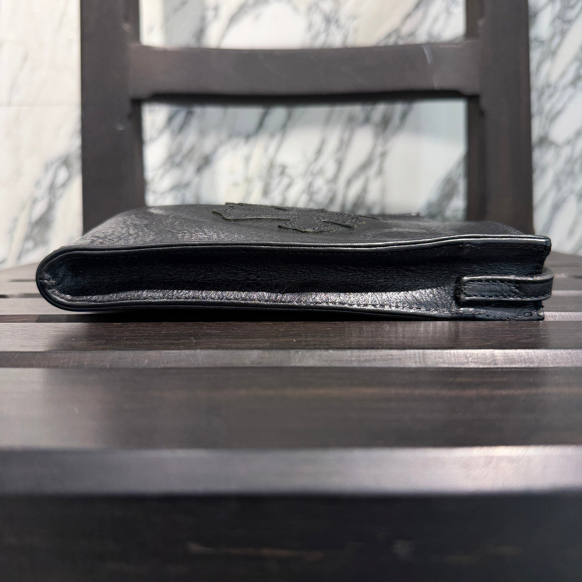 CHROME HEARTS Square Pocket 3 Cemetery Cross Leather Patch Shoulder Bag クロムハーツ スクエアポケット 3セメタリークロス レザーパッチ ショルダーバッグ
