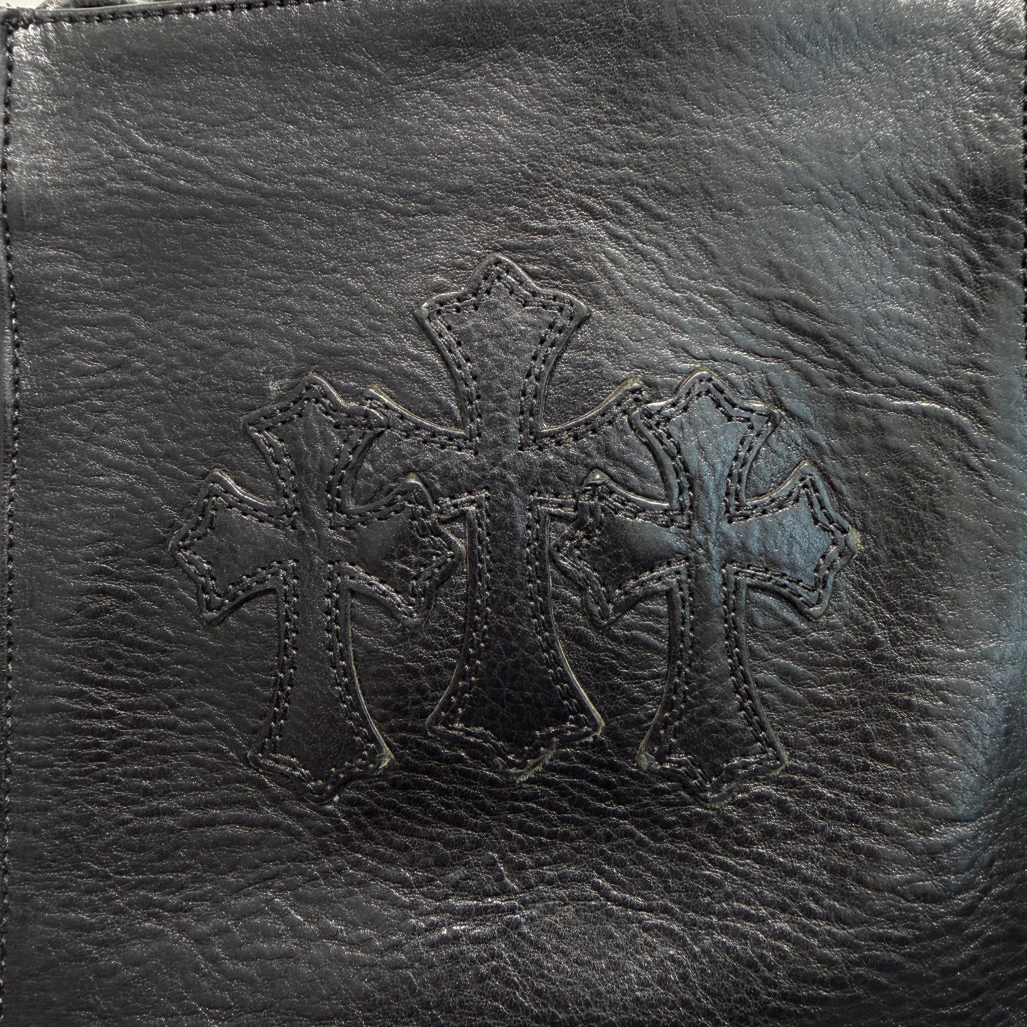 CHROME HEARTS Square Pocket 3 Cemetery Cross Leather Patch Shoulder Bag クロムハーツ スクエアポケット 3セメタリークロス レザーパッチ ショルダーバッグ