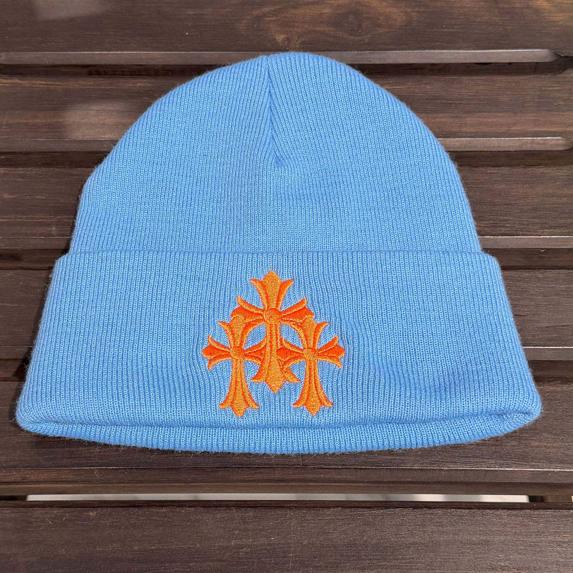 CHROME HEARTS Triple Cross Embroidery Beanie Size ONE SIZE (23cm) クロムハーツ トリプルクロス 刺繍 ビーニー サイズONE SIZE (23cm)