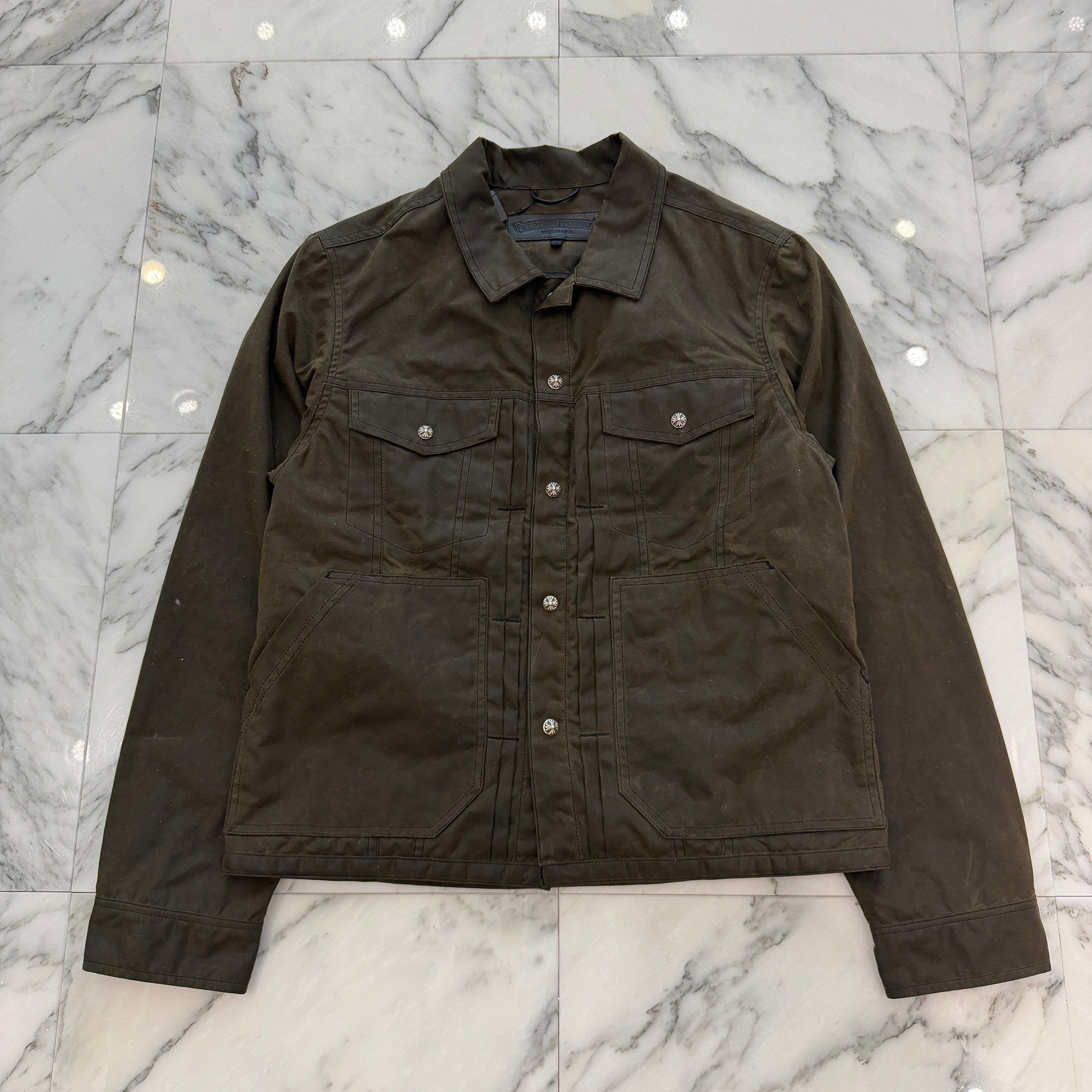 CHROME HEARTS WHIPLASH Oil Finished Fabric Jacket Size M クロムハーツ ウィップラッシュ オイル加工 ファブリックジャケット サイズM