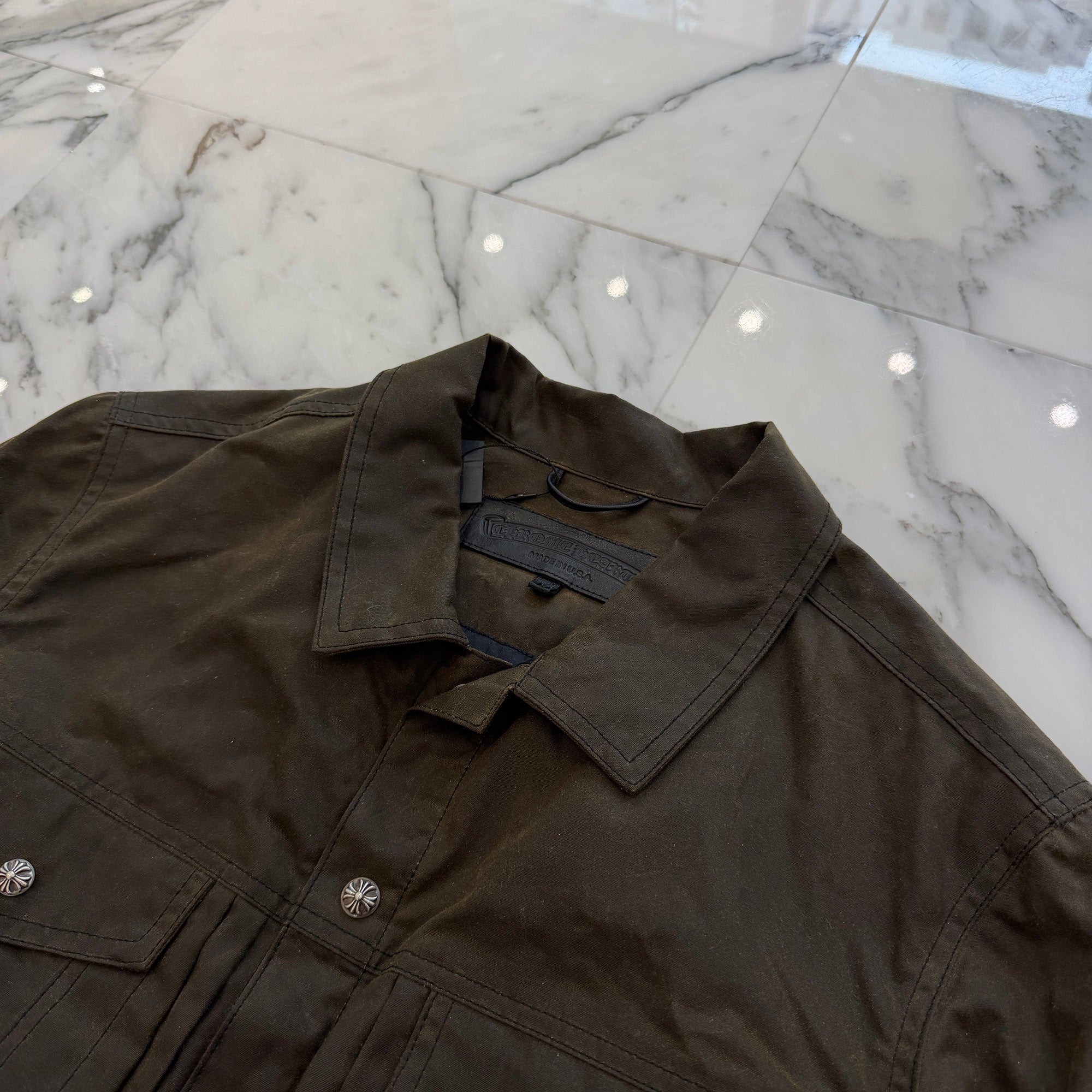 CHROME HEARTS WHIPLASH Oil Finished Fabric Jacket Size M クロムハーツ ウィップラッシュ オイル加工 ファブリックジャケット サイズM