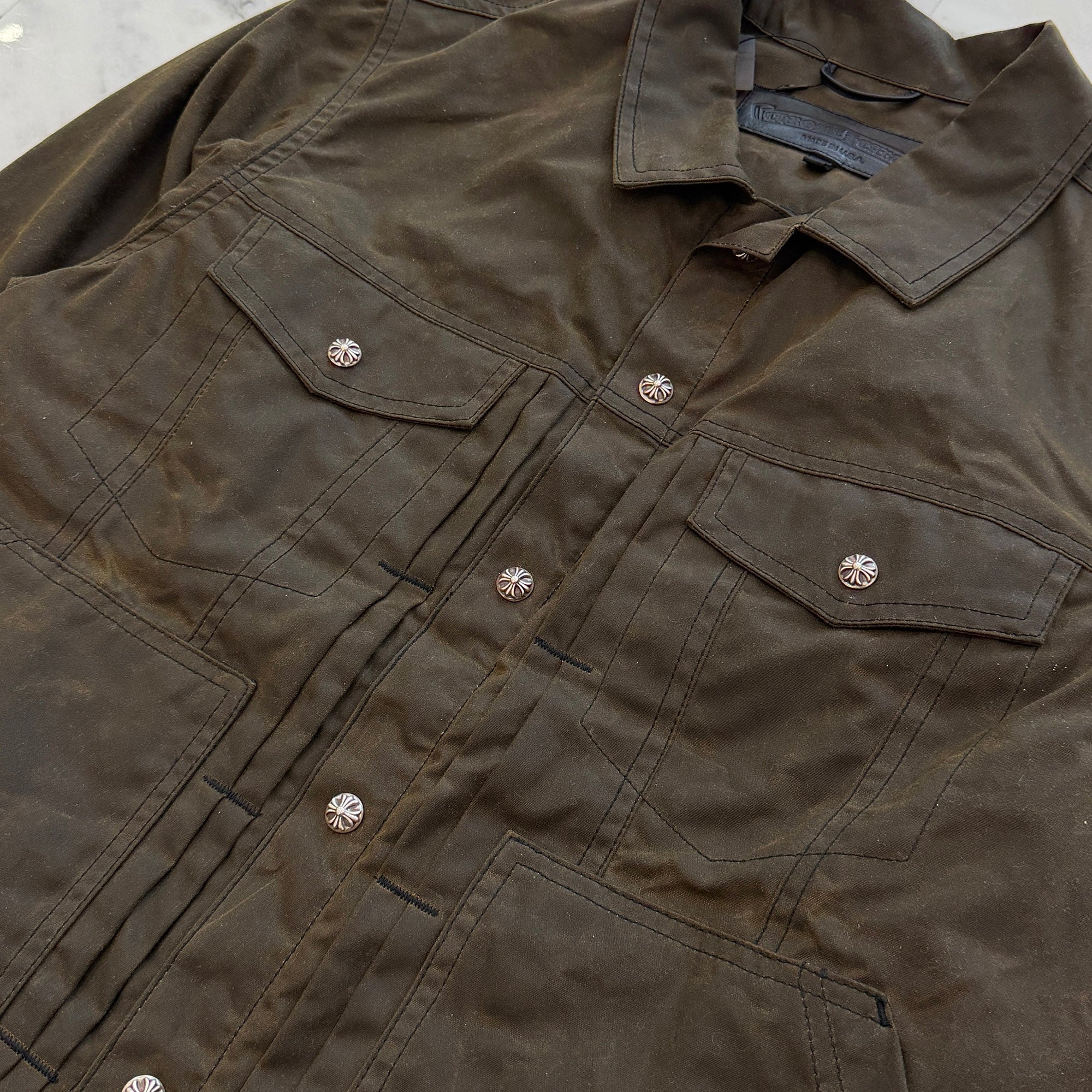 CHROME HEARTS WHIPLASH Oil Finished Fabric Jacket Size M クロムハーツ ウィップラッシュ オイル加工 ファブリックジャケット サイズM