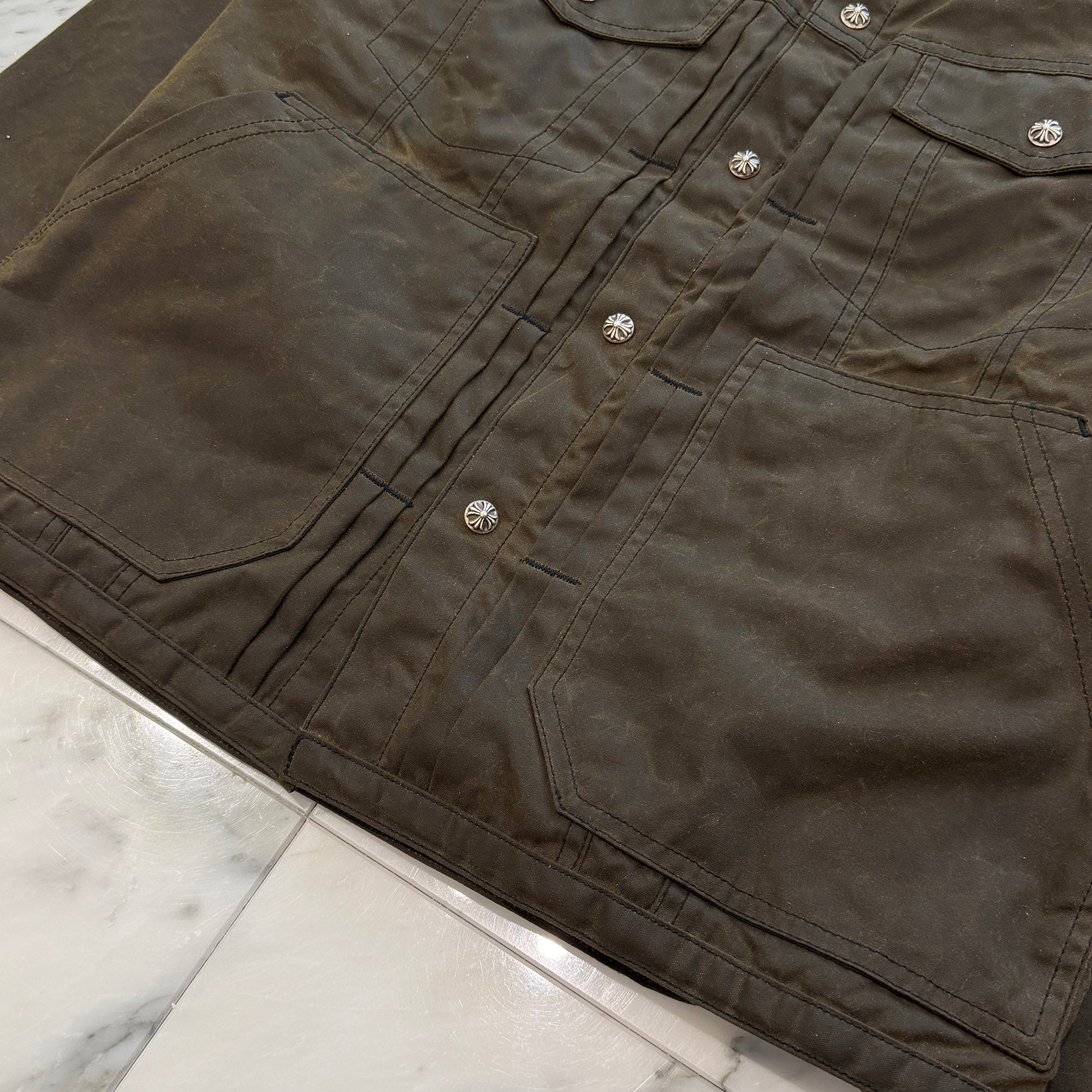 CHROME HEARTS WHIPLASH Oil Finished Fabric Jacket Size M クロムハーツ ウィップラッシュ オイル加工 ファブリックジャケット サイズM