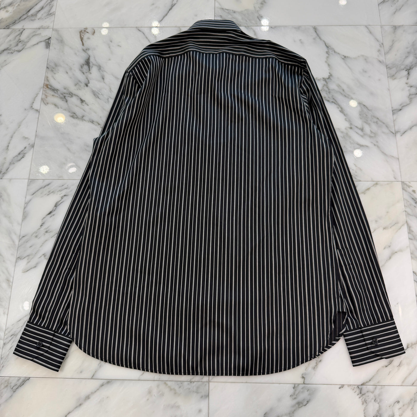 SAINT LAURENT PARIS 2019SS Stripe Silk Shirt 646850 Y1F58 Size 38 サンローランパリ ストライプ シルクシャツ サイズ38