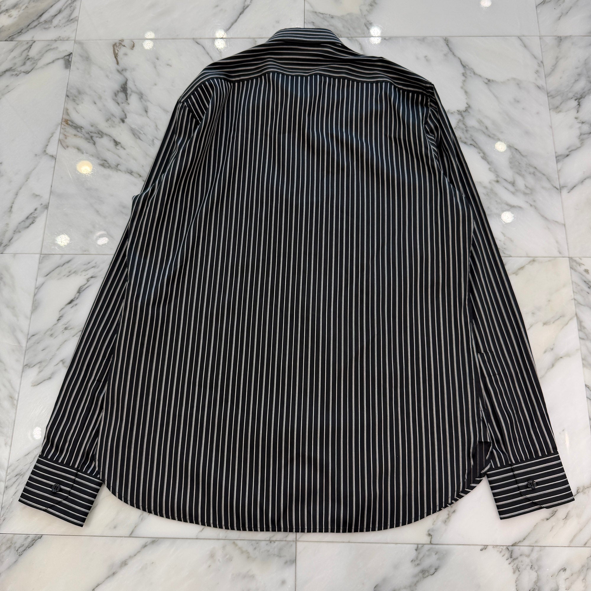 SAINT LAURENT PARIS 2019SS Stripe Silk Shirt 646850 Y1F58 Size 38 サンローランパリ ストライプ シルクシャツ サイズ38