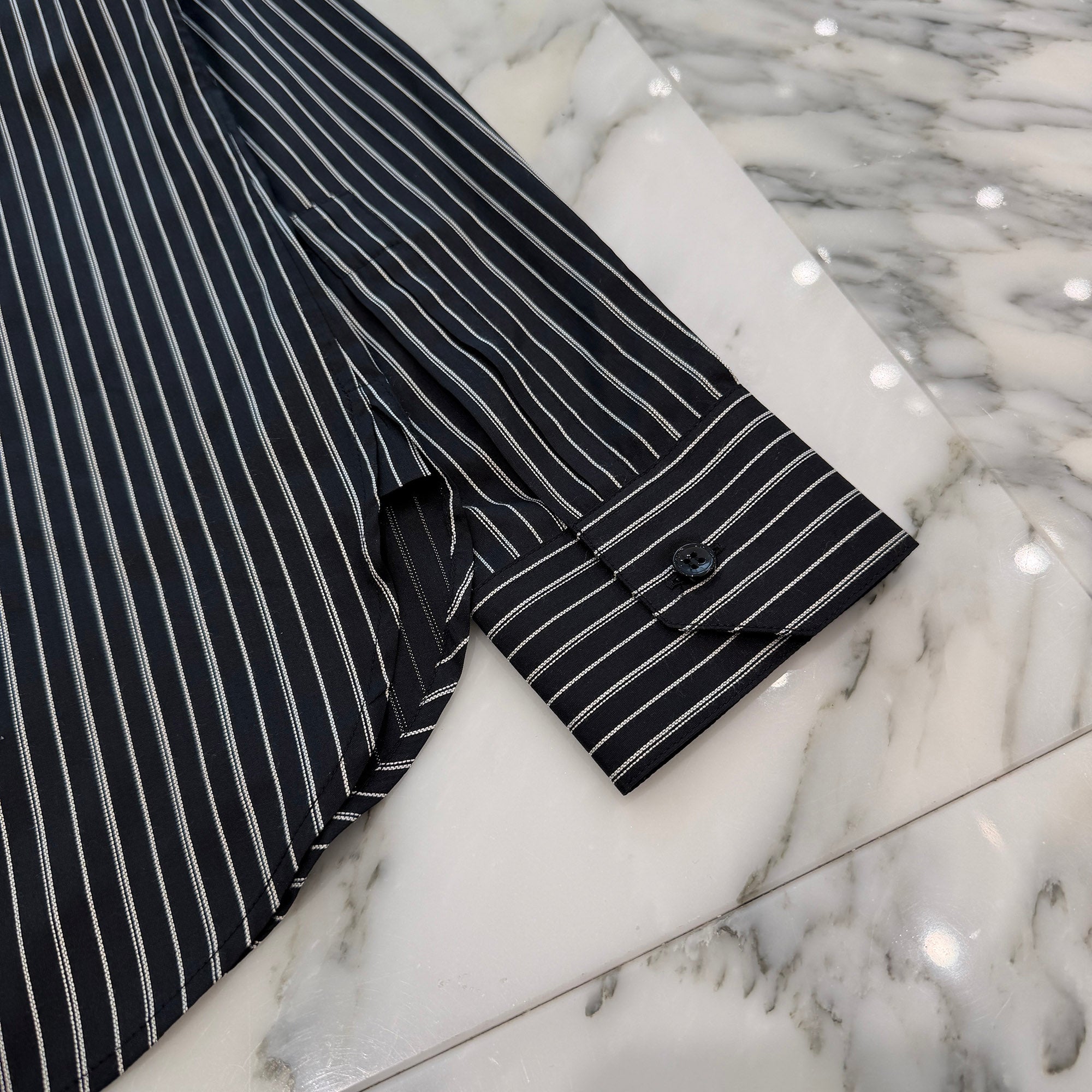 SAINT LAURENT PARIS 2019SS Stripe Silk Shirt 646850 Y1F58 Size 38 サンローランパリ ストライプ シルクシャツ サイズ38