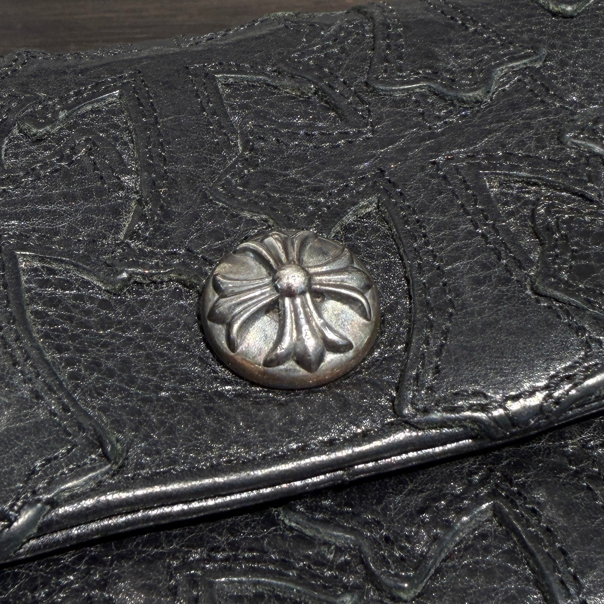 CHROME HEARTS Judy Cemetery Cross Leather Patch Cross Ball Wallet クロムハーツ ジュディ セメタリークロスレザーパッチ クロスボール ウォレット