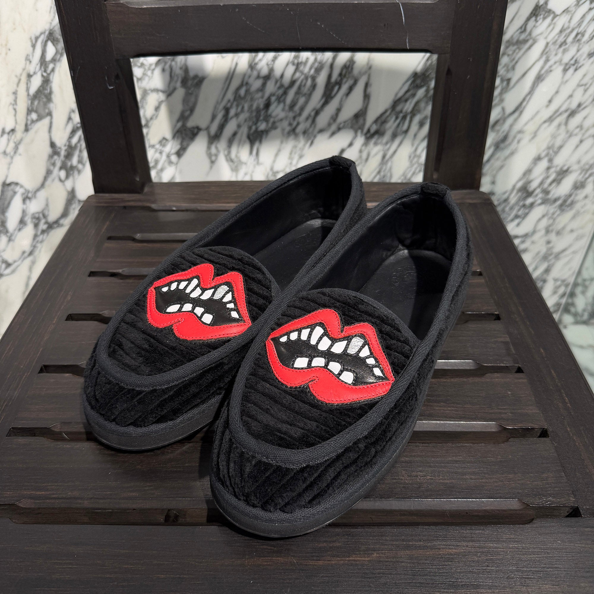 CHROME HEARTS × MATTY BOY Chomper Leather Patch Corduroy Slip On Size 42 (約27.0cm～27.5cm) クロムハーツ×マッティボーイ チョンパーレザーパッチ コーデュロイ スリッポン サイズ42 (約27.0cm～27.5cm)
