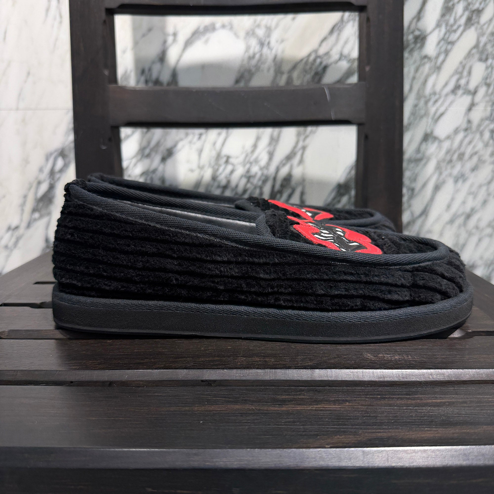 CHROME HEARTS × MATTY BOY Chomper Leather Patch Corduroy Slip On Size 42 (約27.0cm～27.5cm) クロムハーツ×マッティボーイ チョンパーレザーパッチ コーデュロイ スリッポン サイズ42 (約27.0cm～27.5cm)