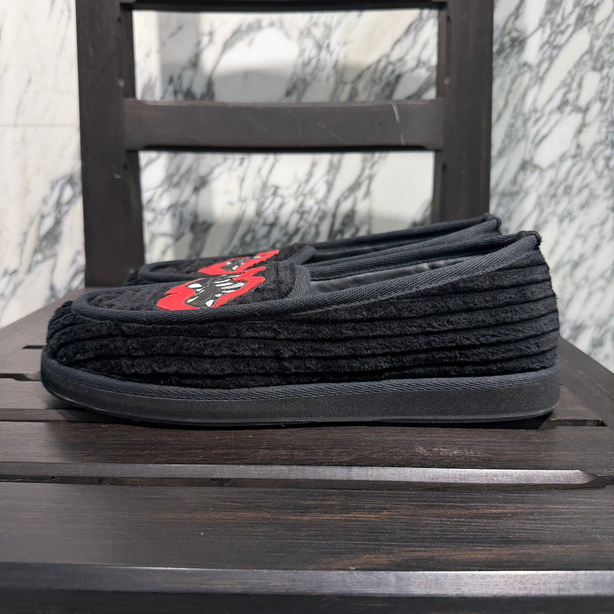 CHROME HEARTS × MATTY BOY Chomper Leather Patch Corduroy Slip On Size 42 (約27.0cm～27.5cm) クロムハーツ×マッティボーイ チョンパーレザーパッチ コーデュロイ スリッポン サイズ42 (約27.0cm～27.5cm)