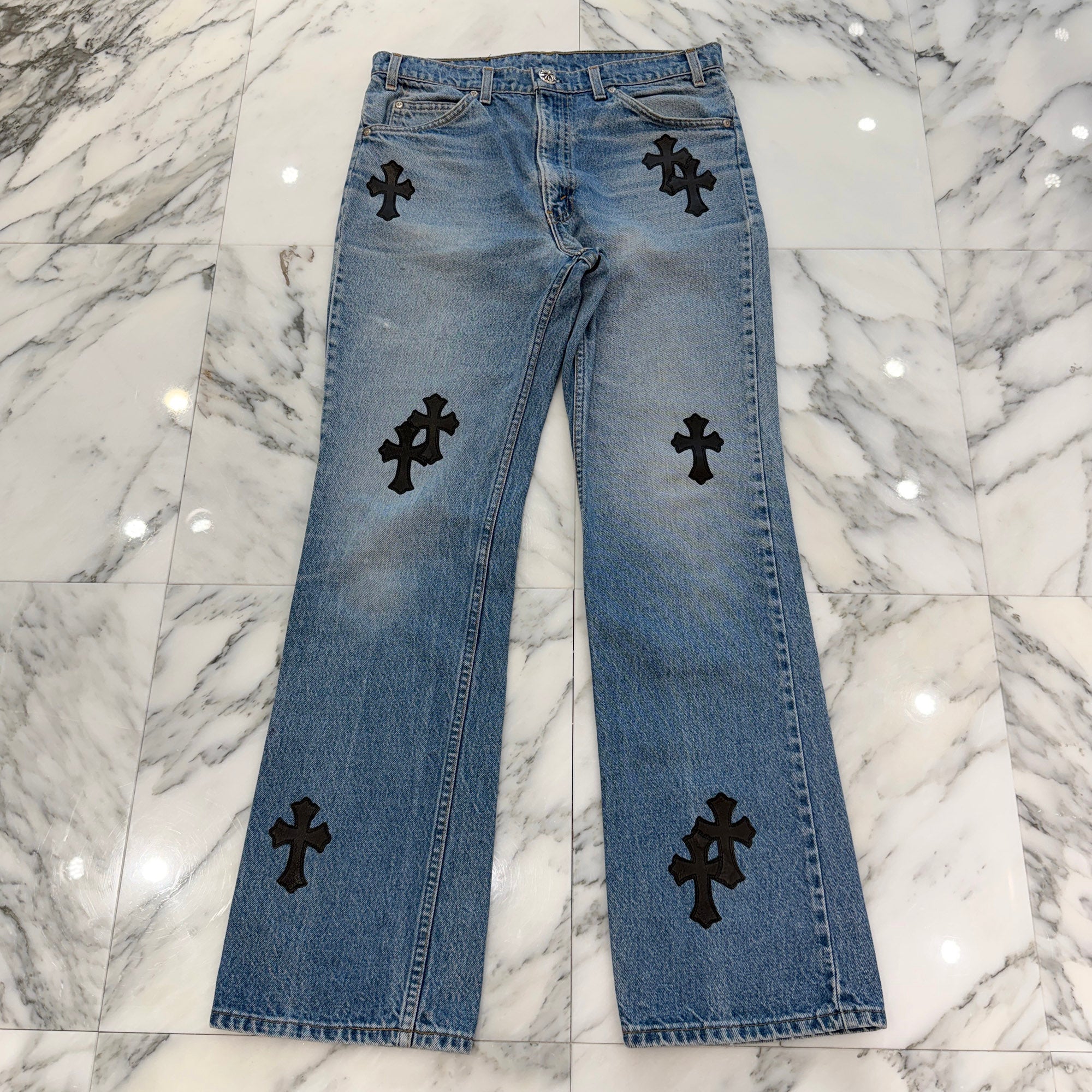 CHROME HEARTS × Levi's 517 VNTG Cross Leather Patch Denim Pants Size 32 クロムハーツ × リーバイス 517 ヴィンテージ クロスレザーパッチ デニムパンツ サイズ32