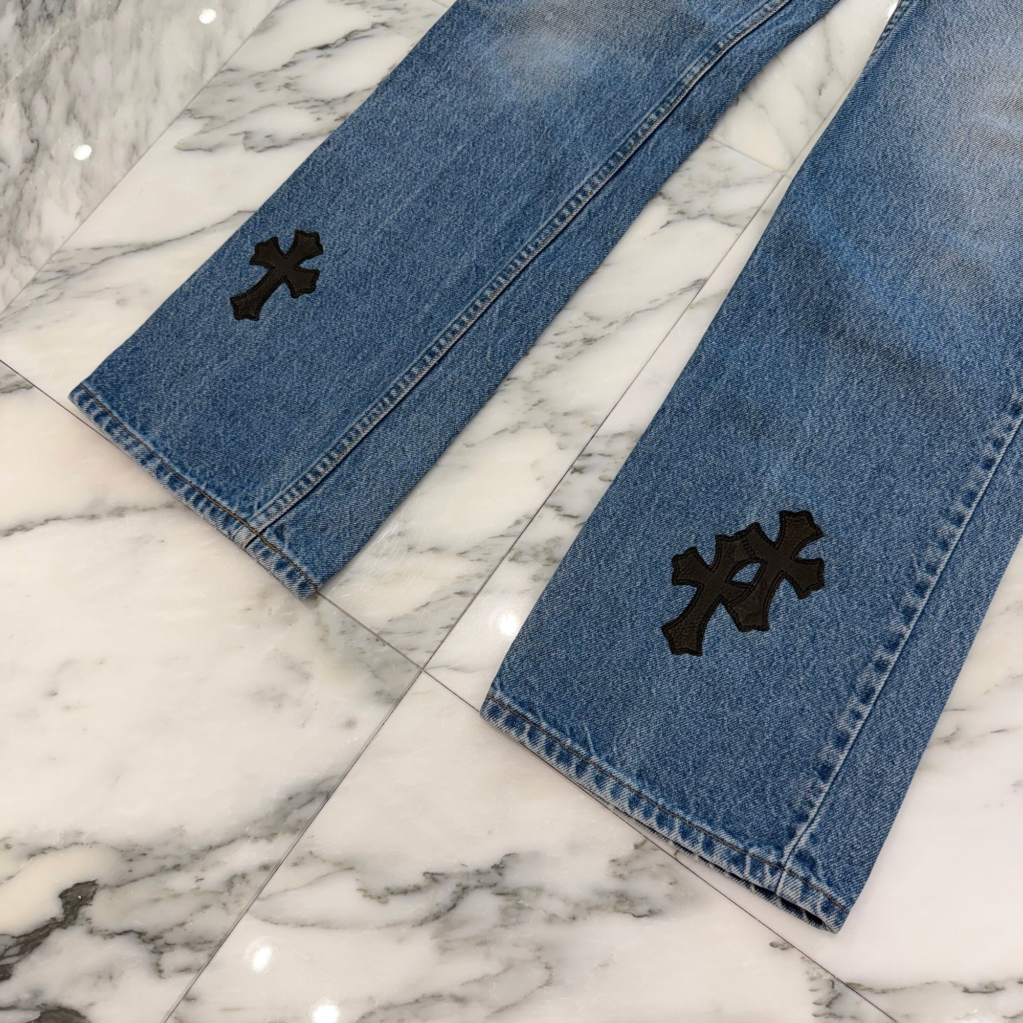 CHROME HEARTS × Levi's 517 VNTG Cross Leather Patch Denim Pants Size 32 クロムハーツ × リーバイス 517 ヴィンテージ クロスレザーパッチ デニムパンツ サイズ32