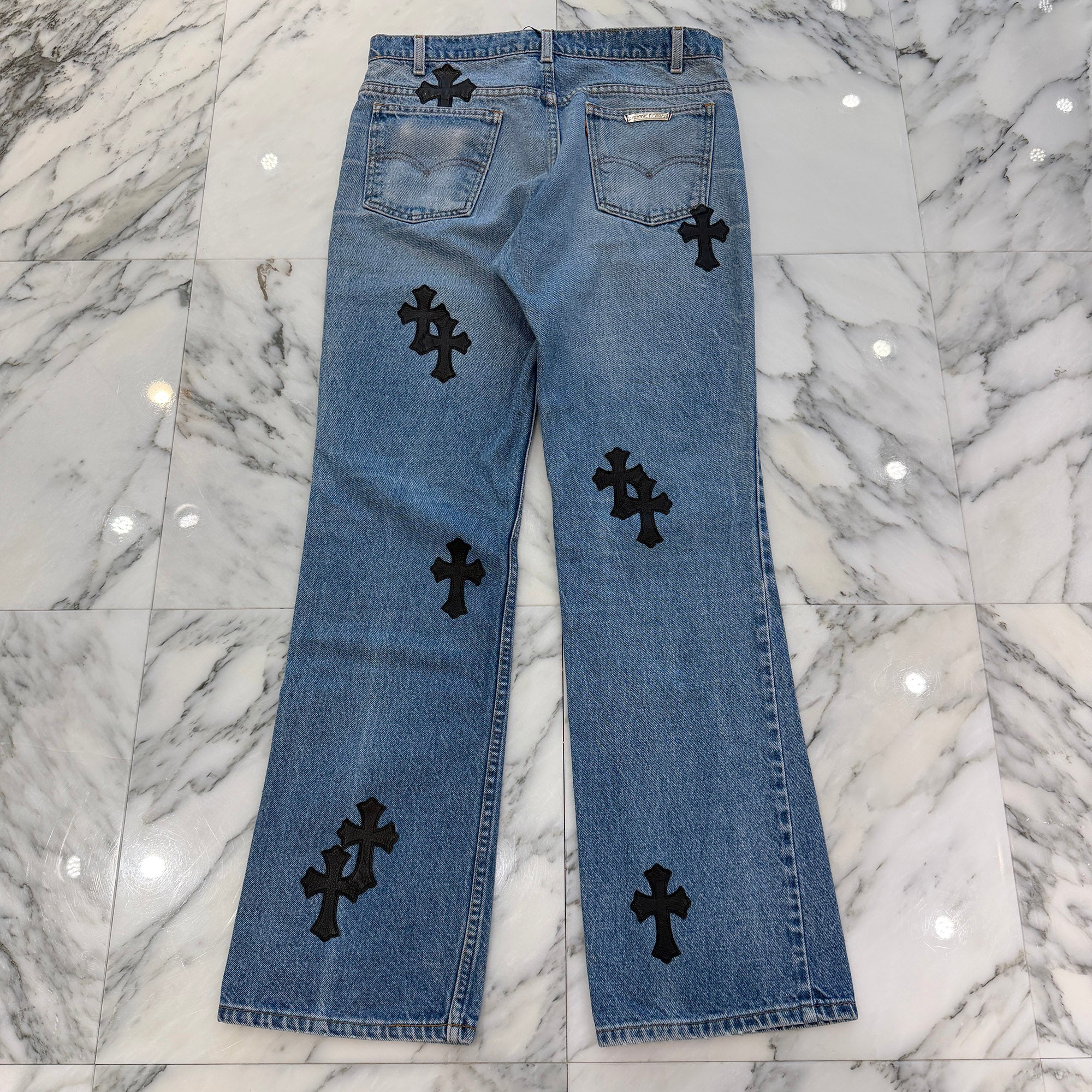 CHROME HEARTS × Levi's 517 VNTG Cross Leather Patch Denim Pants Size 32 クロムハーツ × リーバイス 517 ヴィンテージ クロスレザーパッチ デニムパンツ サイズ32