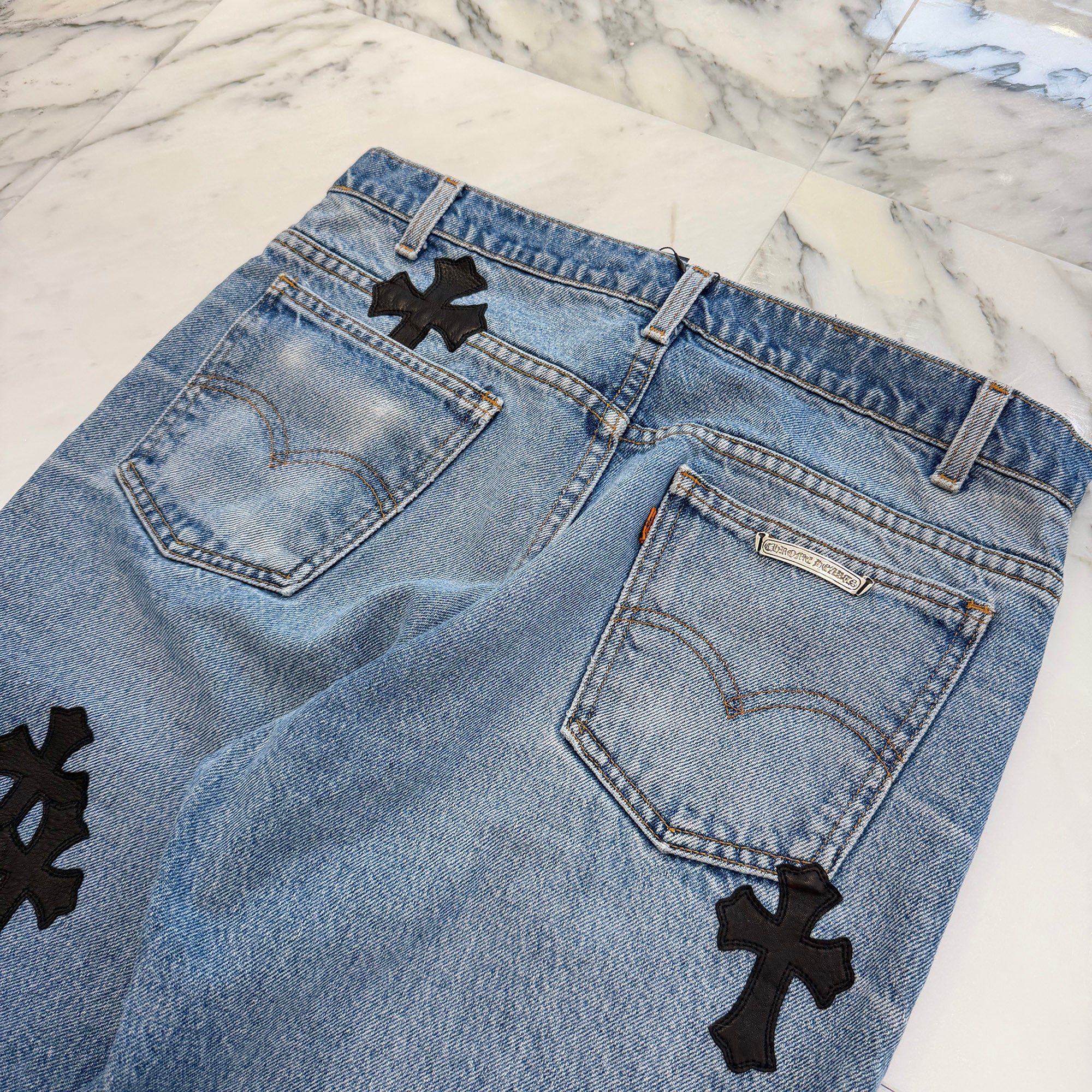 CHROME HEARTS × Levi's 517 VNTG Cross Leather Patch Denim Pants Size 32 クロムハーツ × リーバイス 517 ヴィンテージ クロスレザーパッチ デニムパンツ サイズ32